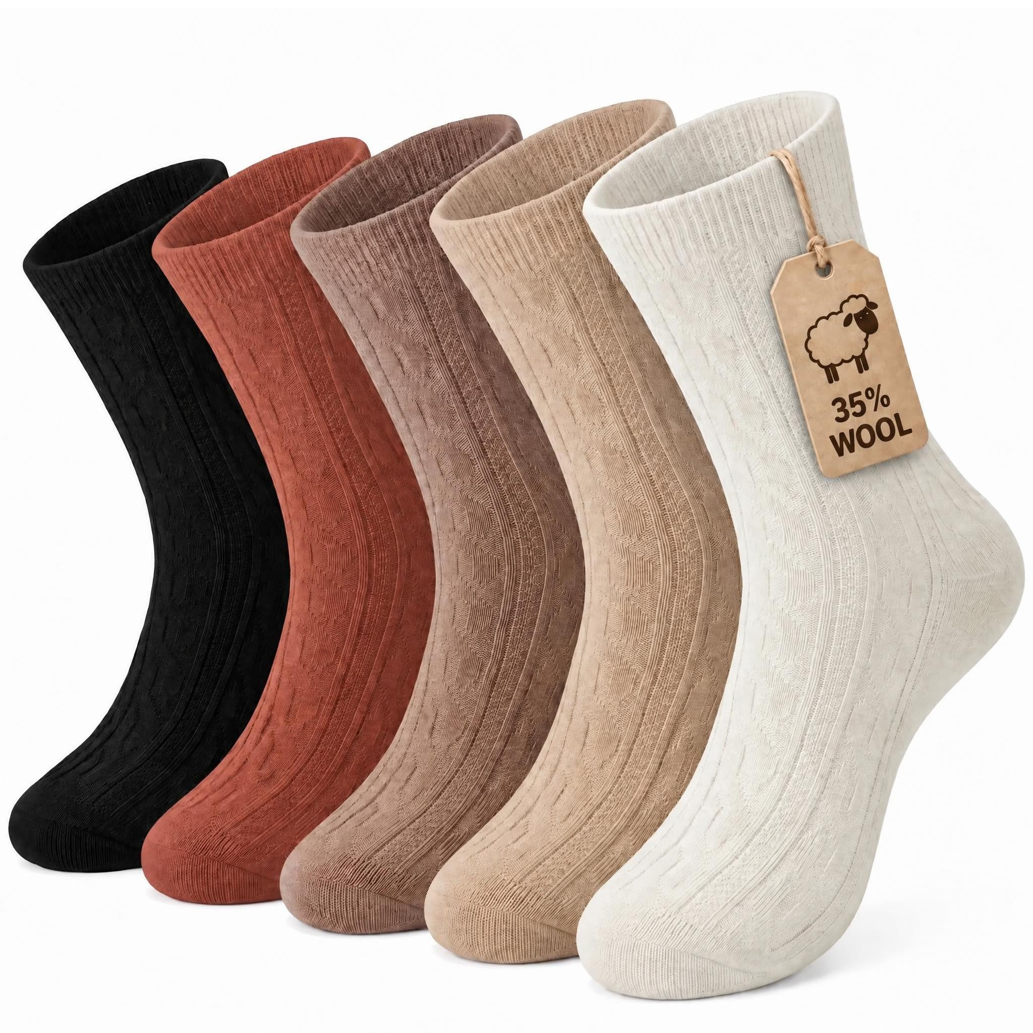 Loritta Wool Socks for Women, Winter Warm Hiking Boot Socks Gifts