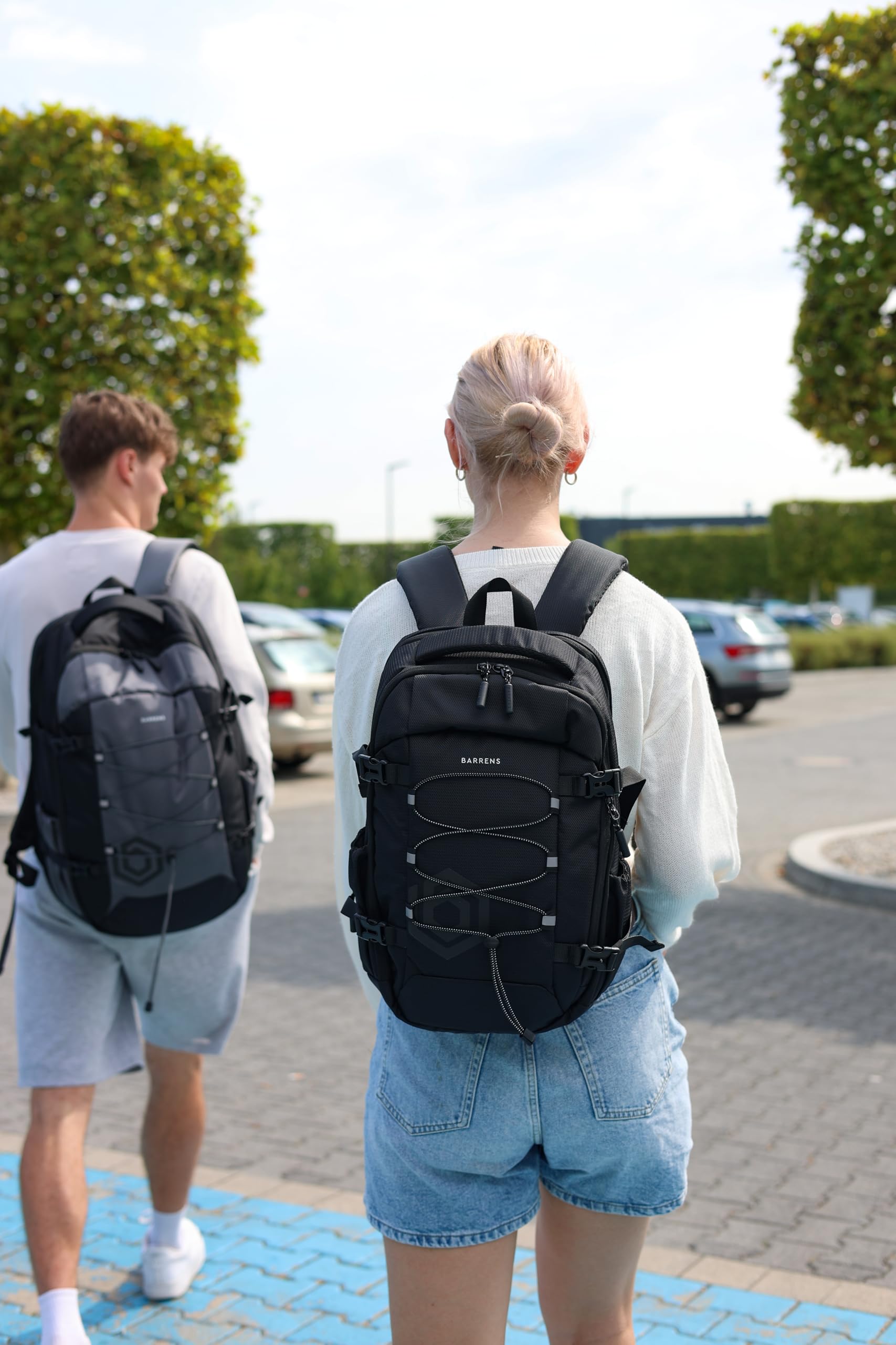 BARRENS Handgepäck Rucksack 40x30x20 cm Reiserucksack Flugzeug für Ryanair Wizzair Eurowings Travel Backpack mit Laptopfach 14 Zoll Cabin Bag mit 2 Hauptfächern (Schwarz 23L)