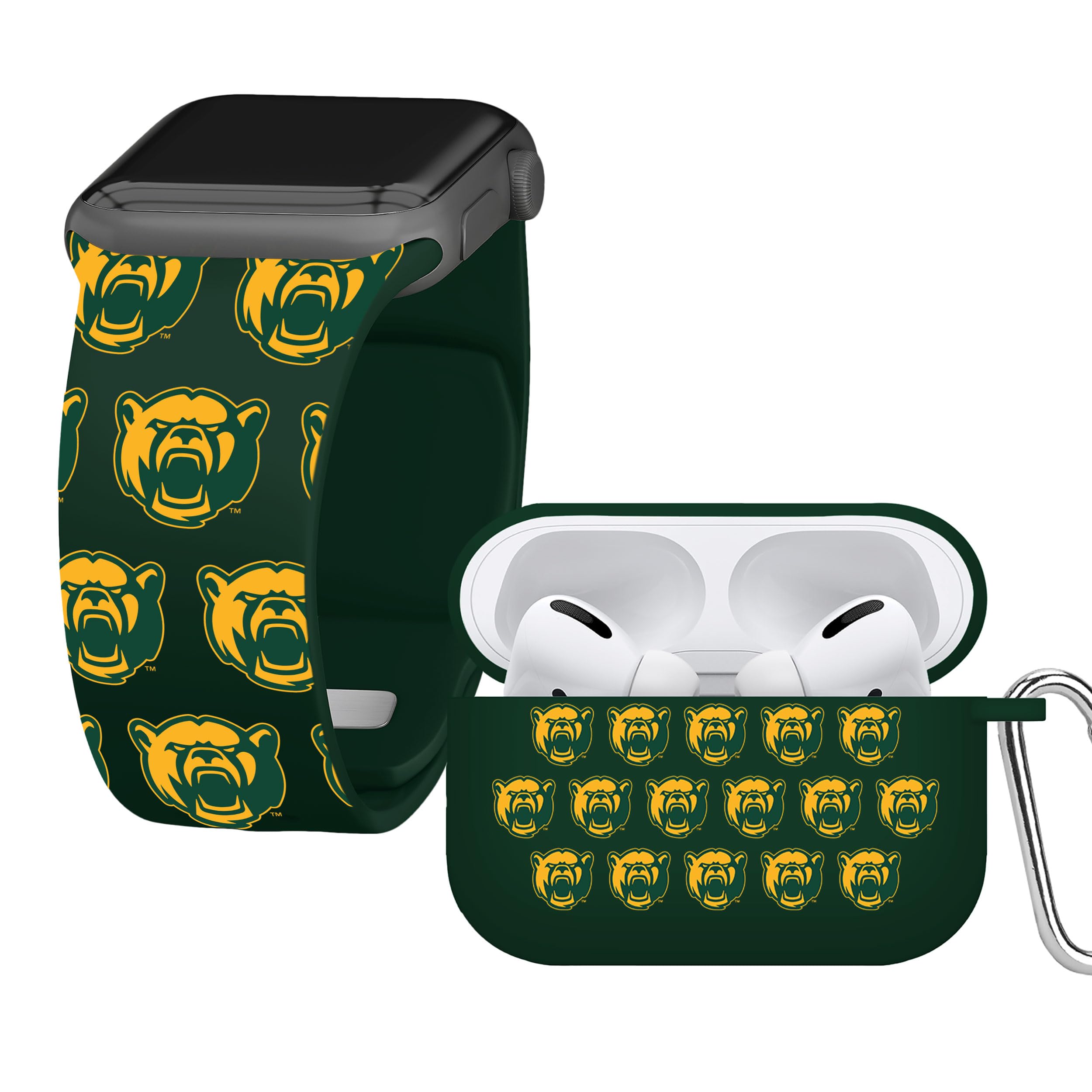 Affinity Bands Baylor Bears HD Combo Package Compatible with Apple Watch and AirPods Pro (38/40/41mm Long Repeating)