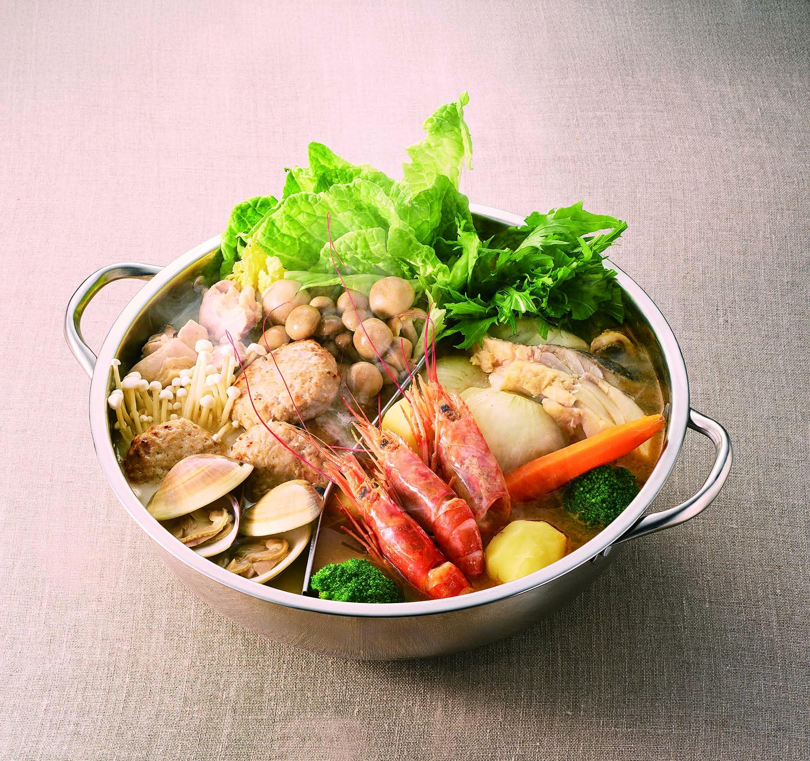 Amazon.co.jp: カクセー 四季彩 IH対応 丸型 卓上 2色鍋 28cm 3~5人用