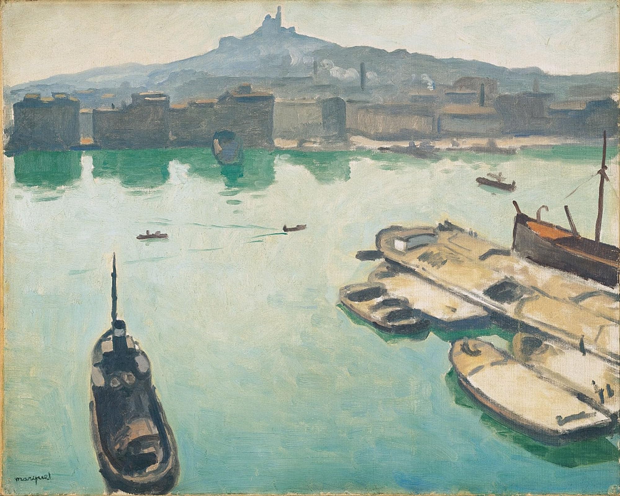 POSTERIIk Vintage Art Print Images Pictures Print Port of Marseilles by Albert Marquet Modern Colour Posters for Office Home Decor 60x90cm