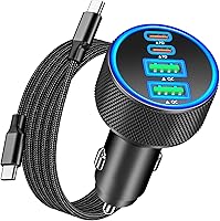 Vista 17 de [Apple MFi Certified] iPhone 17 Car Charger Fast Charging, KYOHAYA 3-Port 67W PD/QC Car Power Adapter USB-C Charger Cigarette Lighter + Type-C