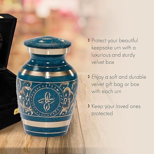 Miniatura 7 de Majestic Radiance - Urnas de recuerdo para cenizas humanas con caja de regalo de terciopelo para recuerdos de cremación para cenizas