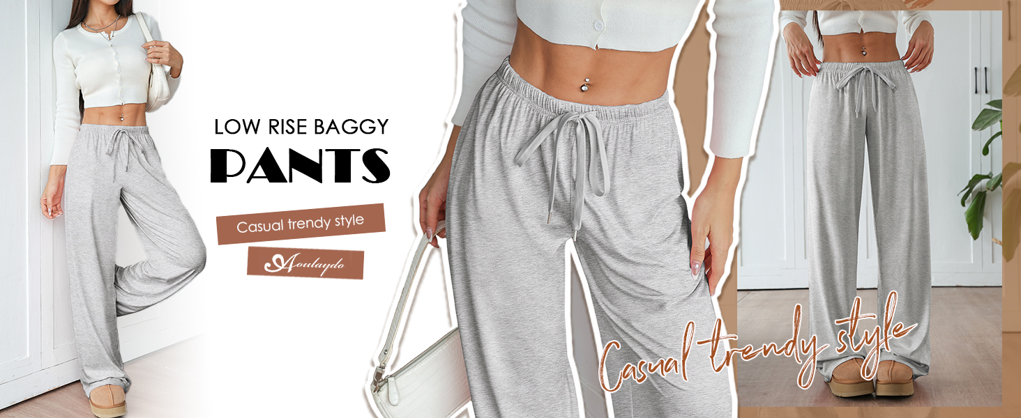 Aoulaydo Women's Capri Wide Leg Pajama Pants with Pockets 22