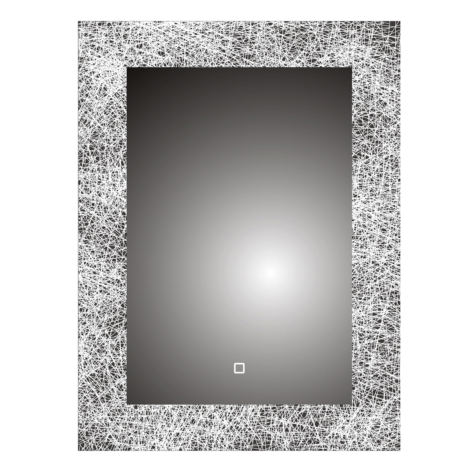iBathUK Solstice Celestial LED Wall Mounted Bathroom Mirror, Modern Pre-Assembled Illuminated Light Up Mirror with Lighting in Portrait Design, Demister Pad, Touch Switch Control, 500 x 700mm