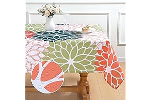 Alishomtll Spring Dahlia Pinnata Waterproof Fabric Table Cover