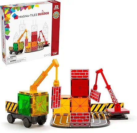 MAGNA-TILES Builder 32-Piece Magnetic Construction Set, The ORIGINAL...