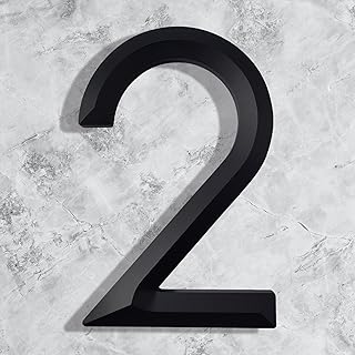 8-inch Modern Floating House Numbers, Home Address 911 Visibility Signage, Garden Door Building Street Wall Mount, Easy to Install, Rust-proof Black Finish [2]