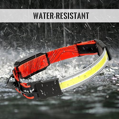 Miniatura 6 de LED Headlamp Flashlight, 1000LM 230Wide-Beam USB Rechargeable Head Light with Taillight(Individual Control) & 16 Clips Waterproof Headlight