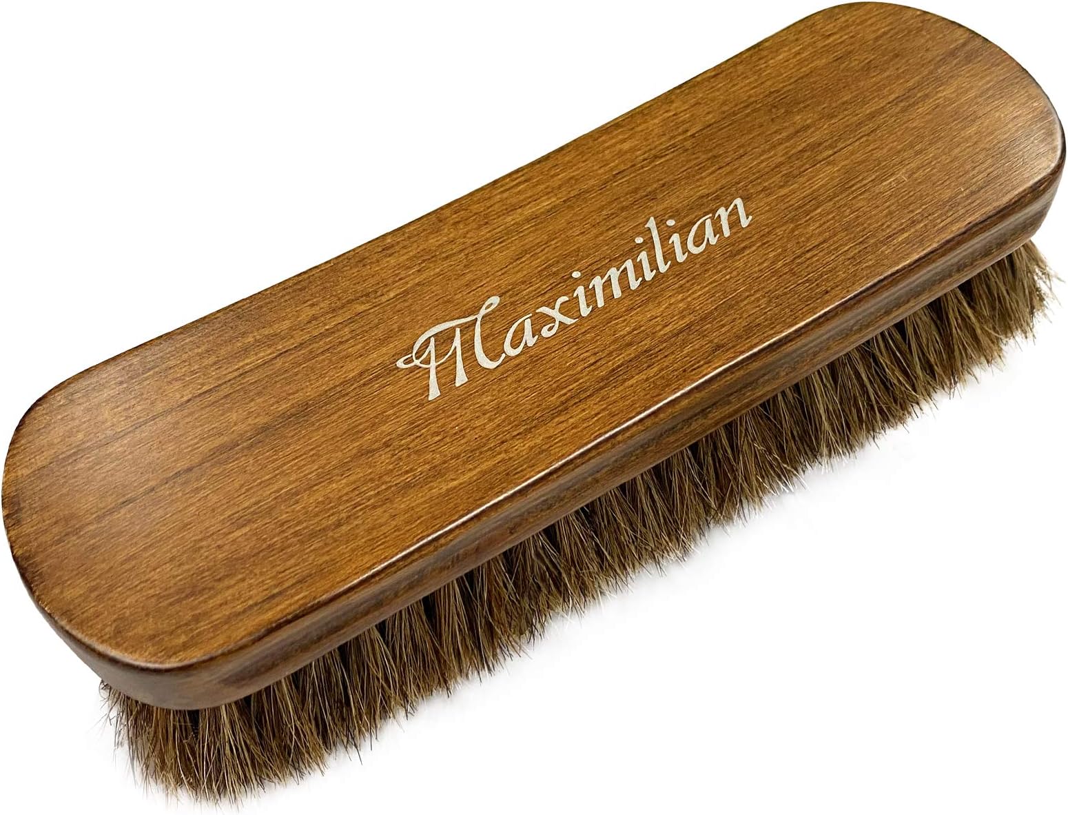 Maximilian Horse Hair Brush - Horse Hair Shoe Brushes for Polishing, Cleaning & Buffing Leather Shoes - Boot Brush with Soft Bristles, Comfy Grip - Shoe Polish Brush Made of Beech Wood