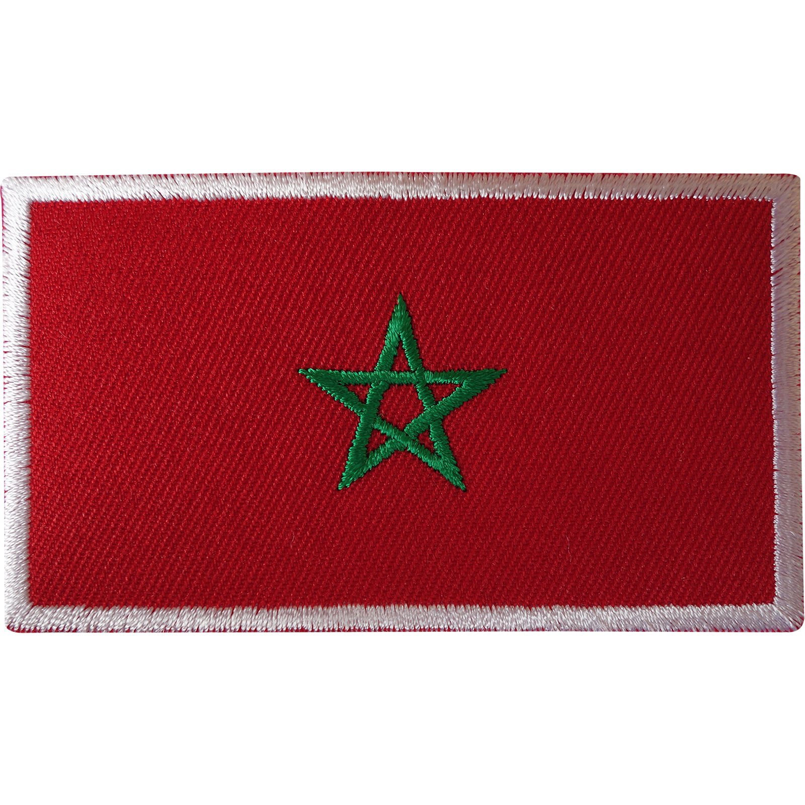 Morocco Flag Iron On Patch Moroccan Jewish Star Pentagram Sew Embroidered Badge