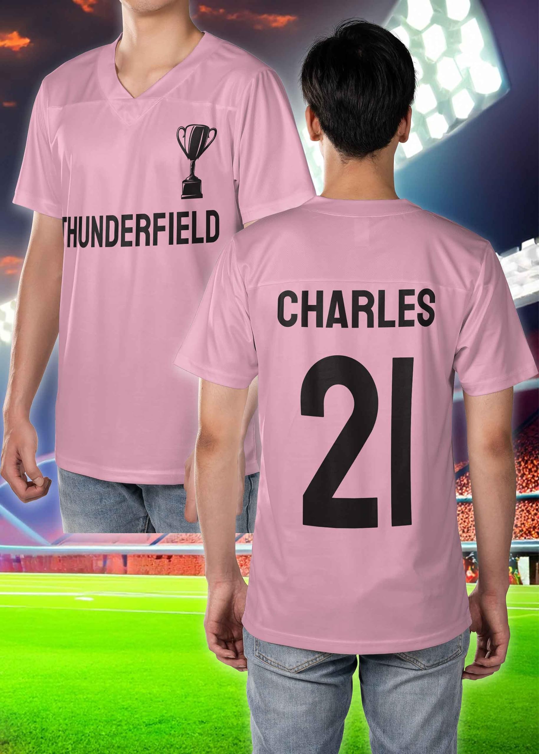 Custom Soccer Jersey - Personalized Soccer Shirts with Your Name Number Team Name Logo for Men Women Pink Black