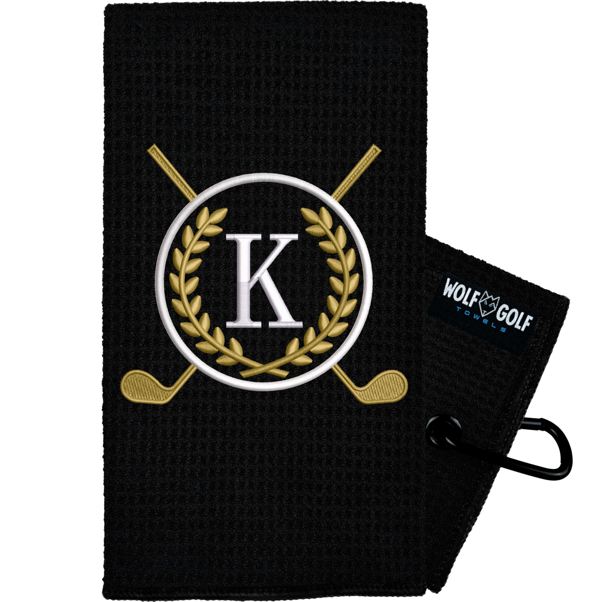Wolf Golf Towels Monogrammed Personalized Golf Towel | Custom Golf Towels for Golf Bags for Men or Women