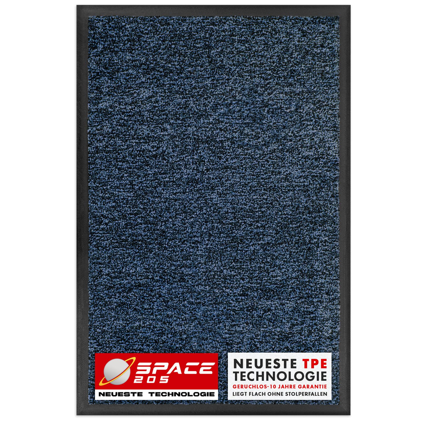 KARAT Paillasson Antidérapant pour les entrées, le couloir, tapis sous la porte d'entrée, avec technologie innovante TPE sur le bord et l'arrière, modèle Space 205 (Bleu, 120 x 180 cm)