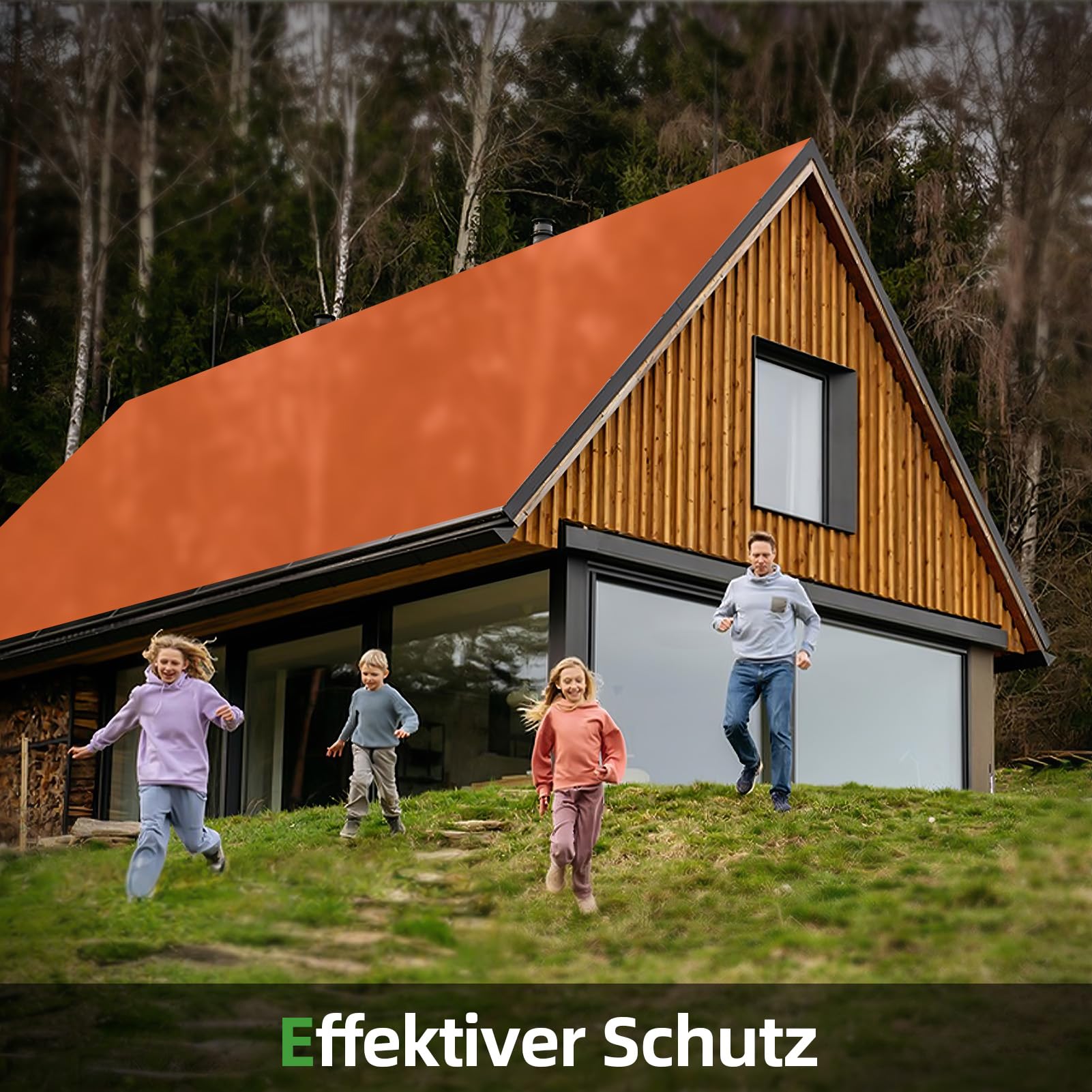 Dachfolie Aluminium selbstklebend, 5㎡ Dachbahn Selbstklebend mit Starkem Bitumenkleber, Folie Selbstklebend Bitumenbahn UV -Beständig für Gartenhäuser, Garagendächer, Schuppen, 1,25 mm Stark, 1 x 5 m