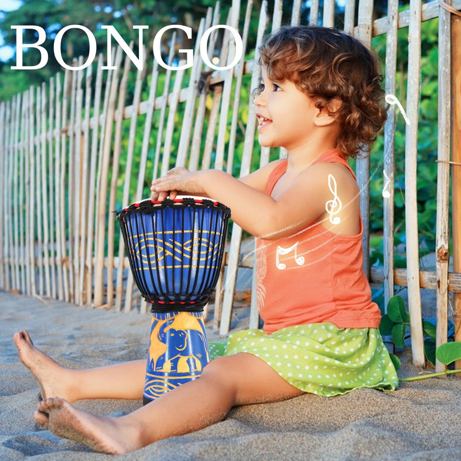 Drum bongo, tamburi bongo adulti Drum a mano ispirato a mano da 8 pollici