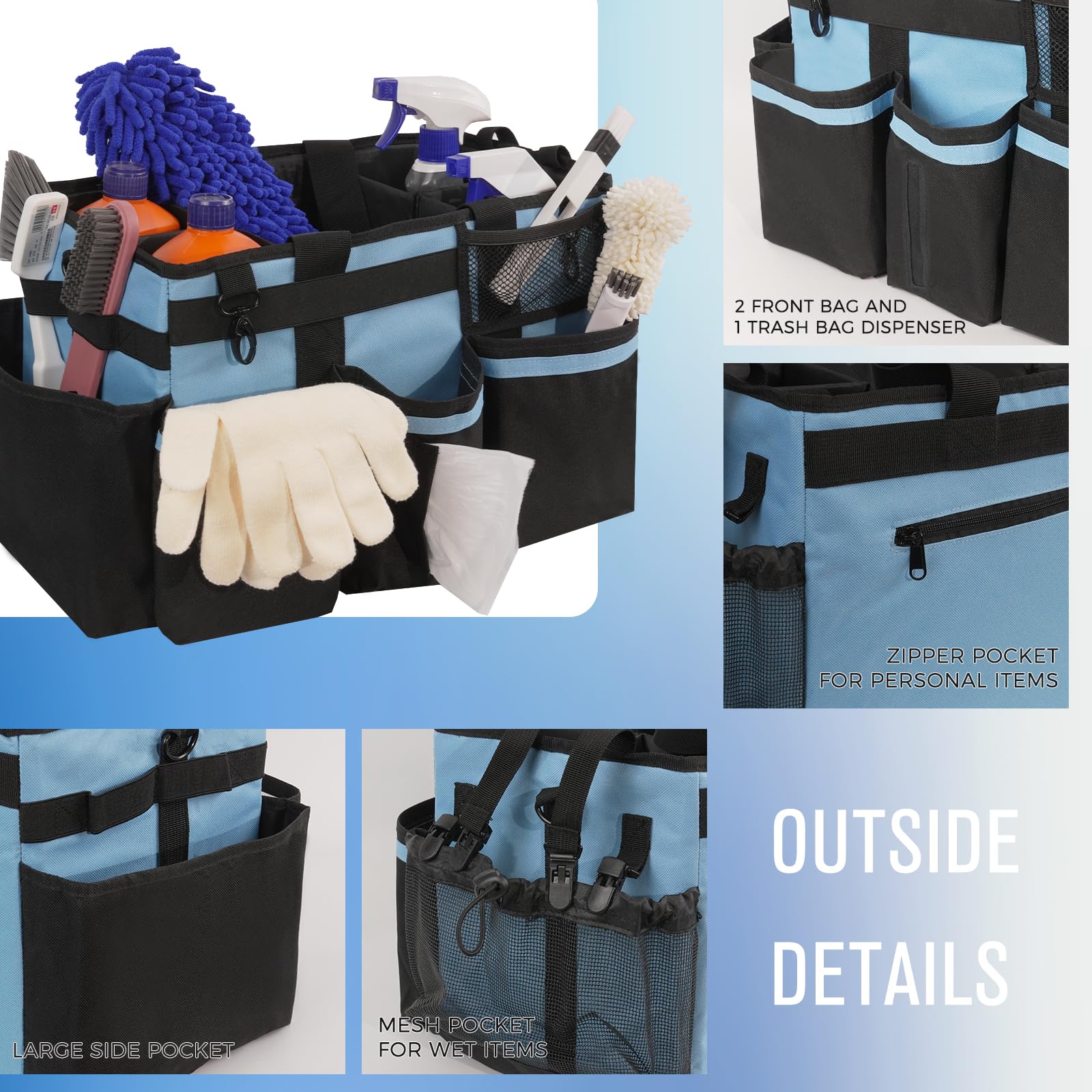 Seau Pliable En Silicone, Seau De Nettoyage Avec Poignée, Filtre