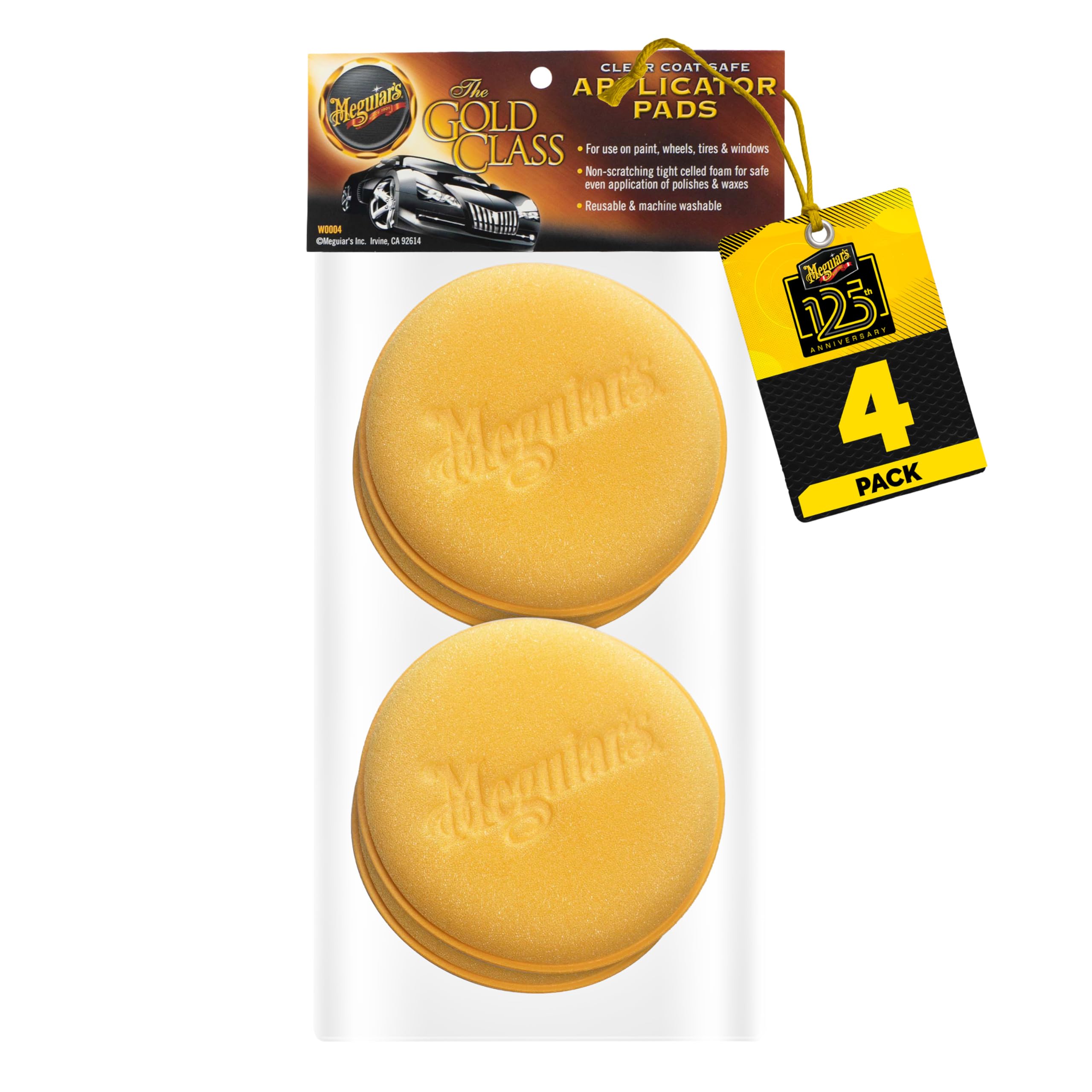 Meguiar's W0004 Foam Applicator Pad 4-1/2", 4 per pack