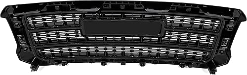 Miniatura 8 de KUAFU Parachoques delantero compatible con GMC Sierra 2500HD 3500HD 2015-2019 parrilla superior de malla de parachoques superior de plástico ABS