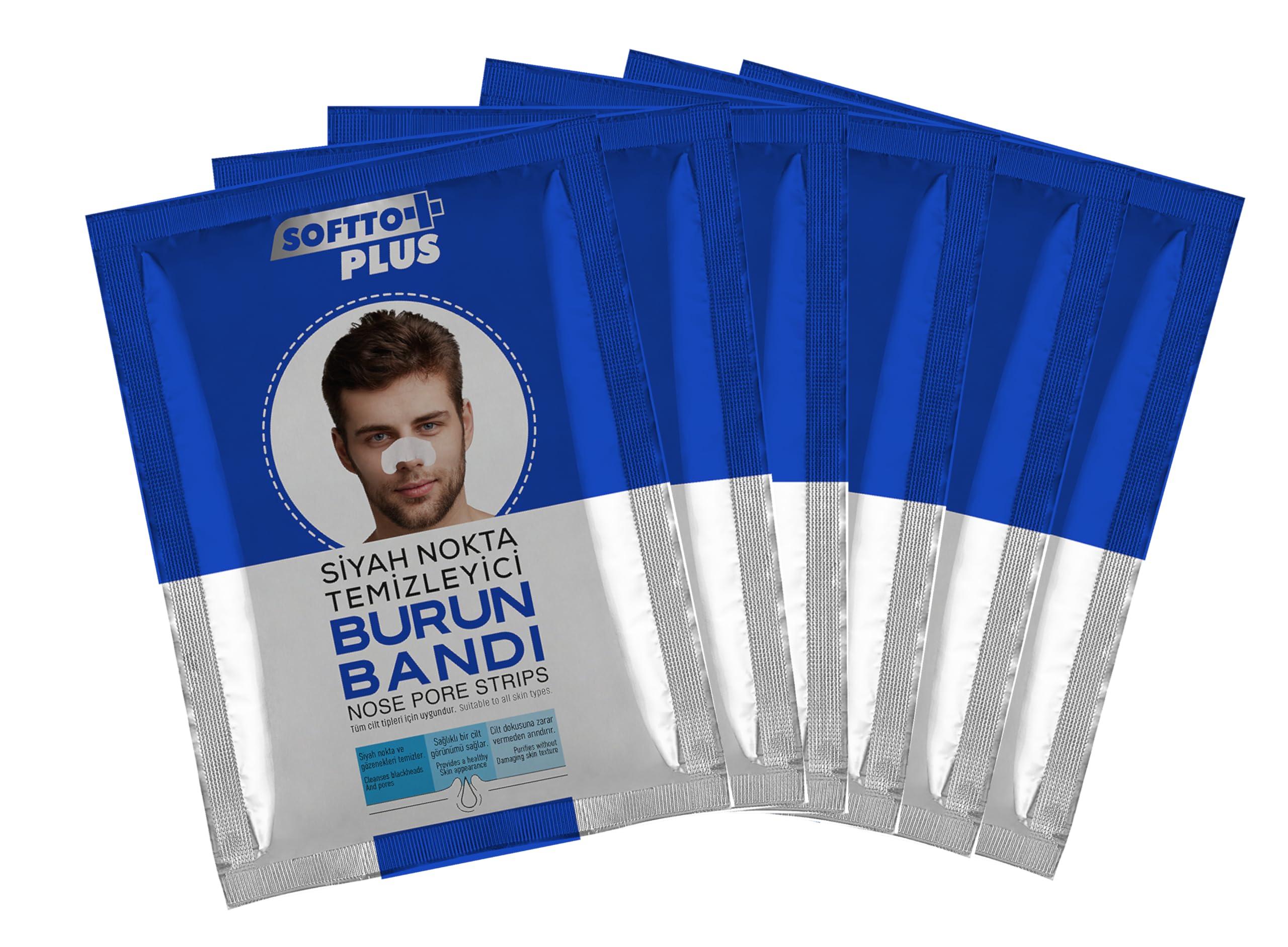 Softto Plus Burun Bandı Erkek Siyah Nokta Temizleme Derin Temizlik Cilt Bakım Maskesi