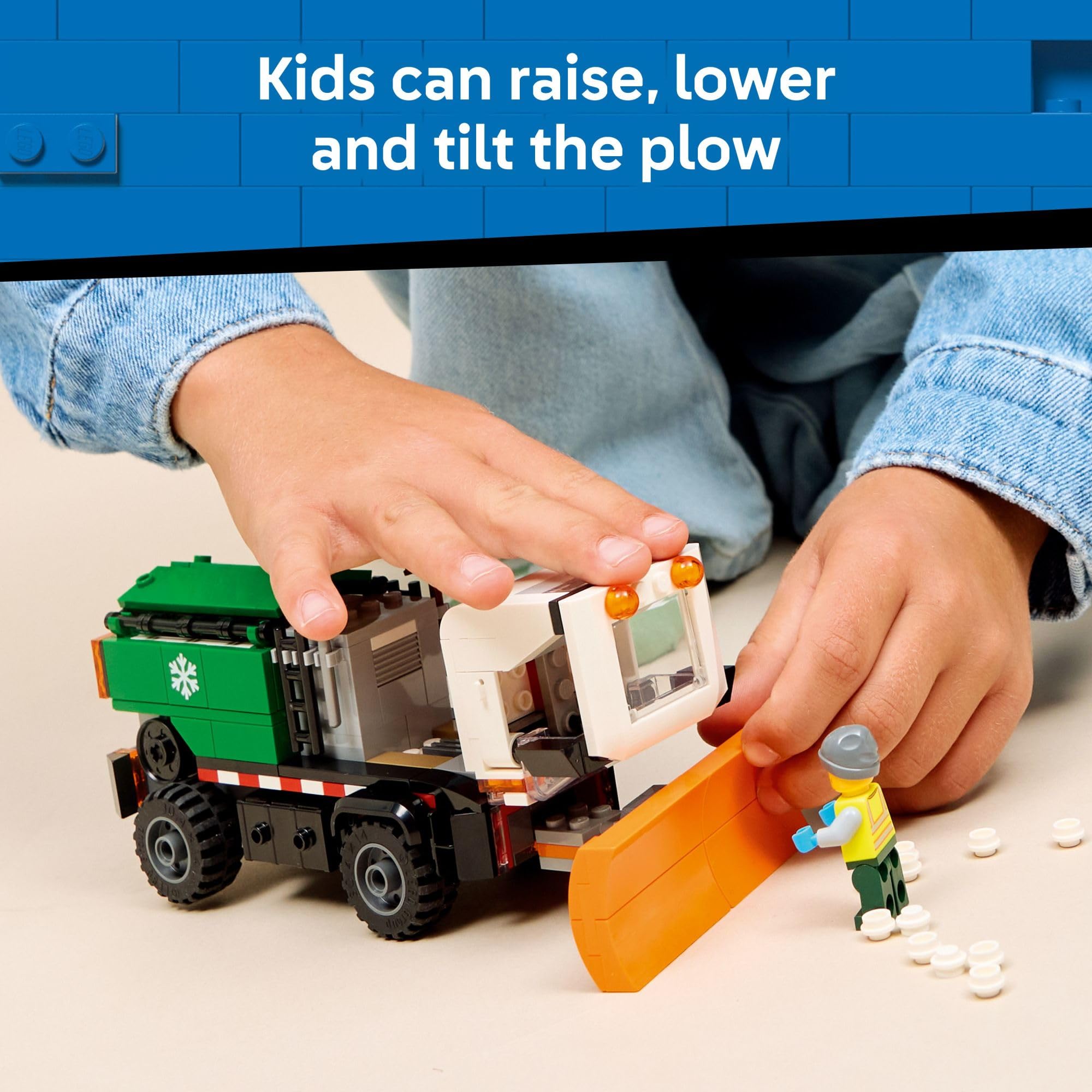 LEGO City Snowplow Truck Building Toy for Kids - Pretend Play Vehicle for Boys & Girls, Ages 5+ - Toy Truck W/Movable Plow & Driver Minifigure - Gift Idea for Birthdays - 60490