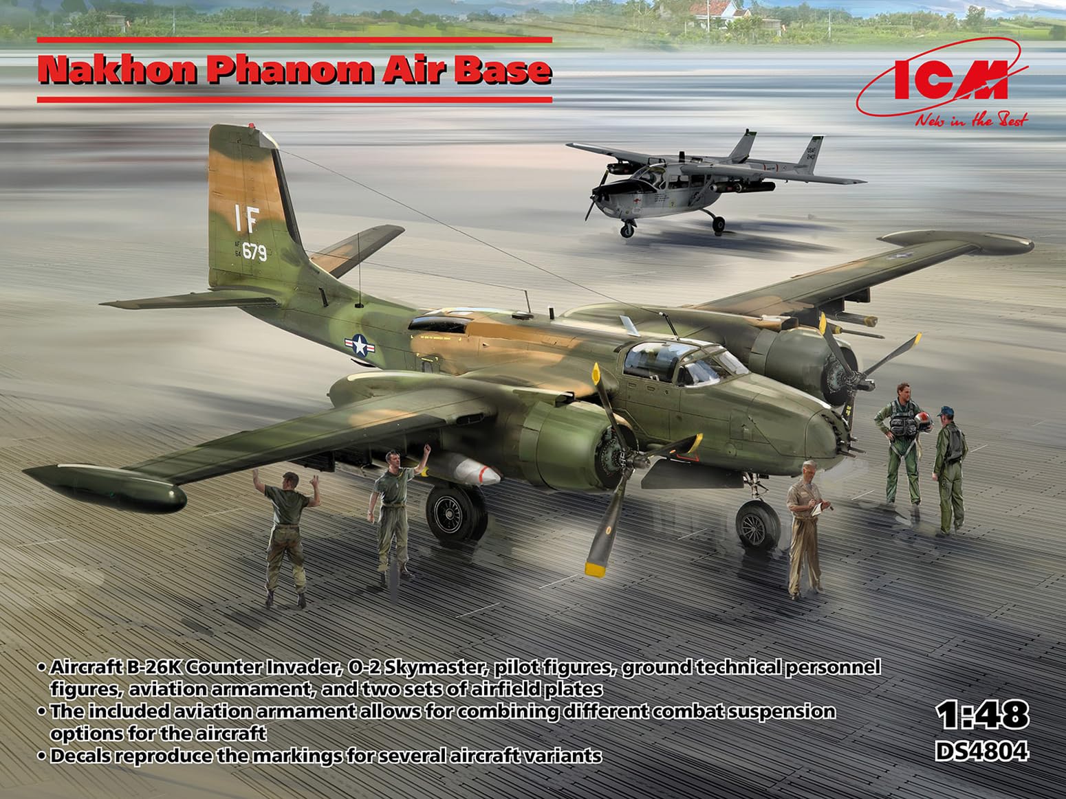 ICM - Modello Diorama Aereo Nakhon Phanom Air Base |icm|ds4804| 1:48 Modellino Char Promo