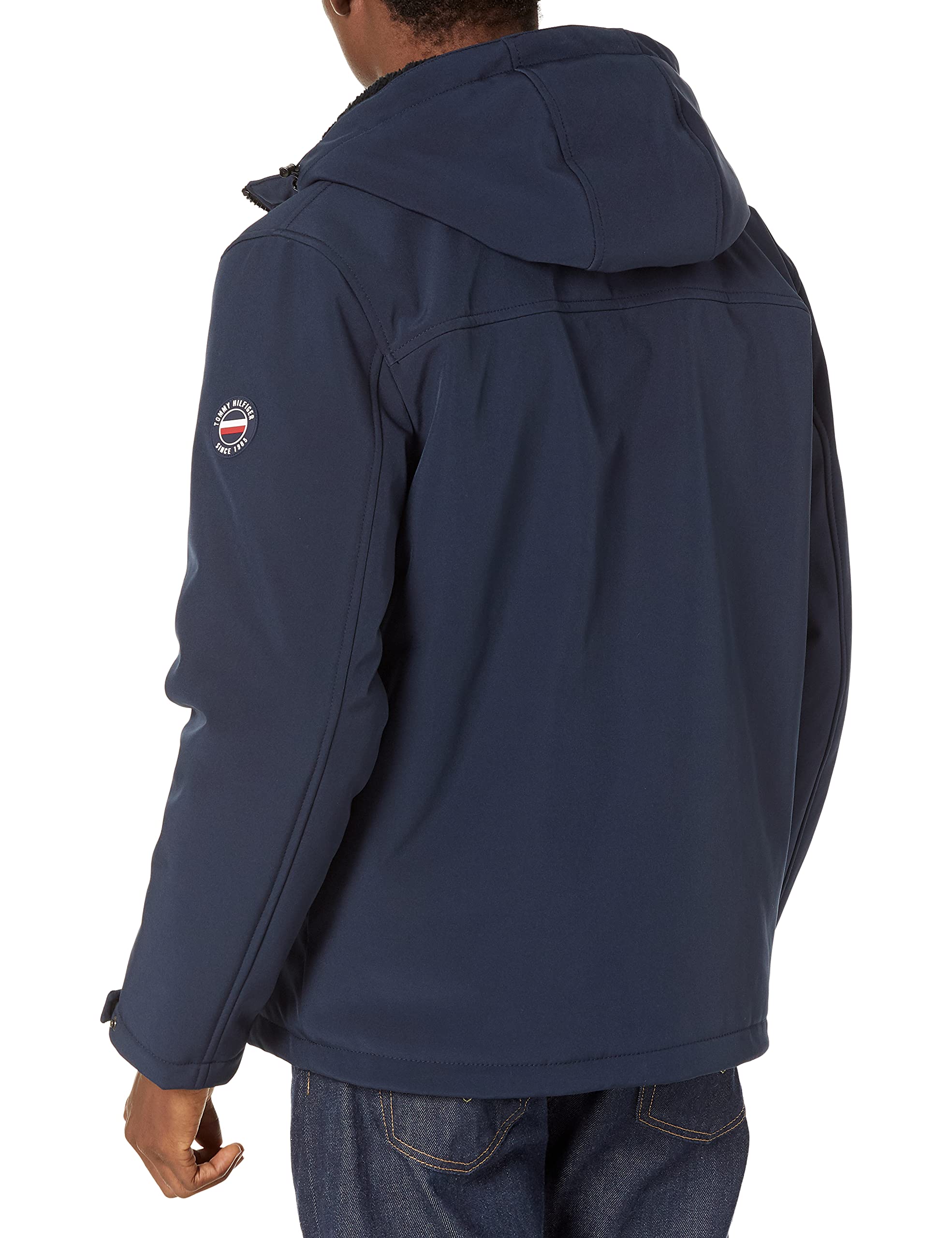 Tommy Hilfiger Herren Gefüllte Softshelljacke mit Kapuze und Offenem Unterteil Jacke