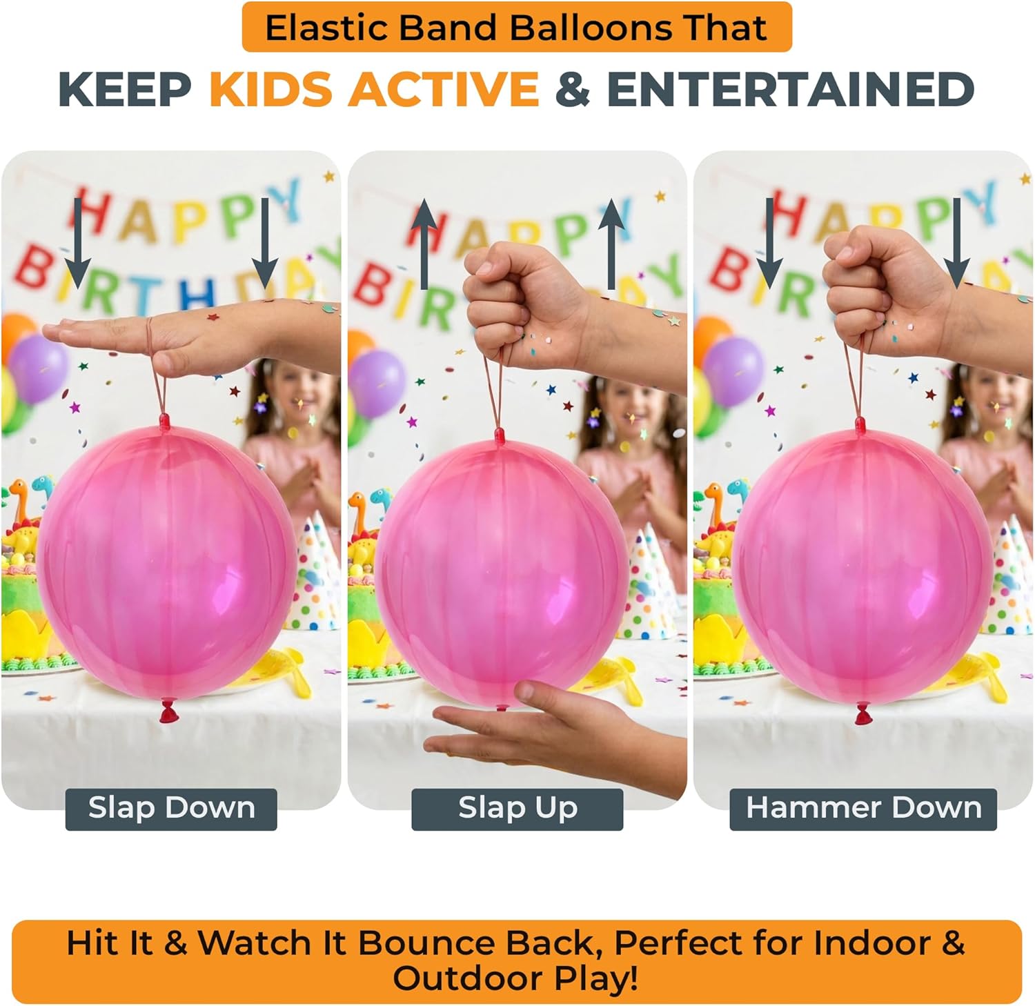 Giraffe 30 Pack Punch Balloons Easters Basket Stuffers for Kids - Easter Eggs Fillers for Goody Bag Party Favors - 18'' Large Thick Latex Neon Rubber Heavy Duty Balloons - Easter Eggs Stuffers