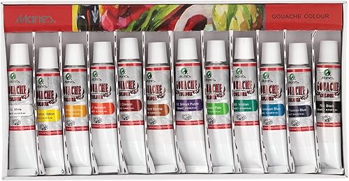 Miniatura 3 de Marie's Juego de pintura Gouache para artistas, gouache altamente pigmentado para pintura, artistas, ilustradores y diseñadores, juego de 12 tubos