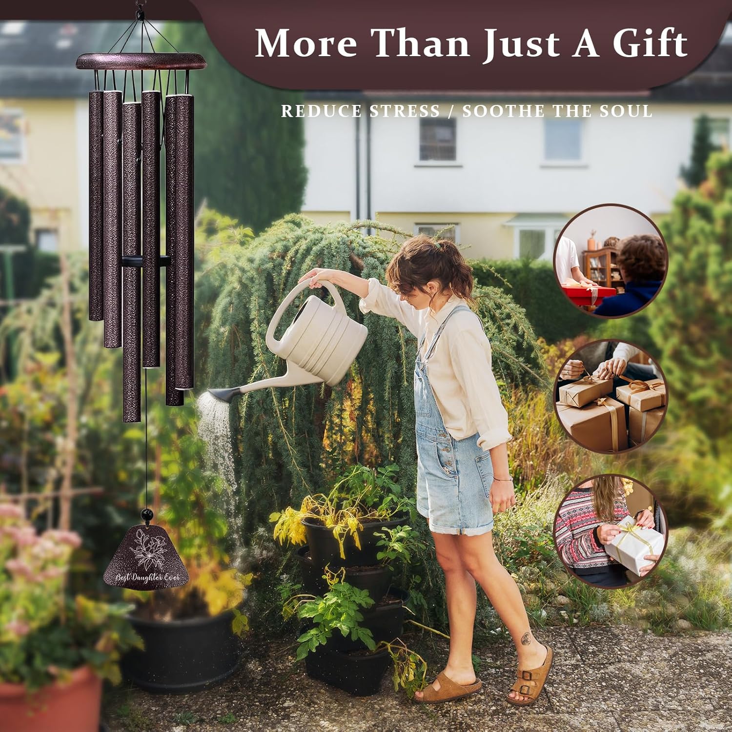 Daughter Gifts from Mom, Best Daughters Ever 32" Wind Chimes, Birthday Gifts for Daughter from Mom, Christmas Birthday Presents for Her from Dad, Daughters Graduation Gift Ideas Windchimes - Image 6