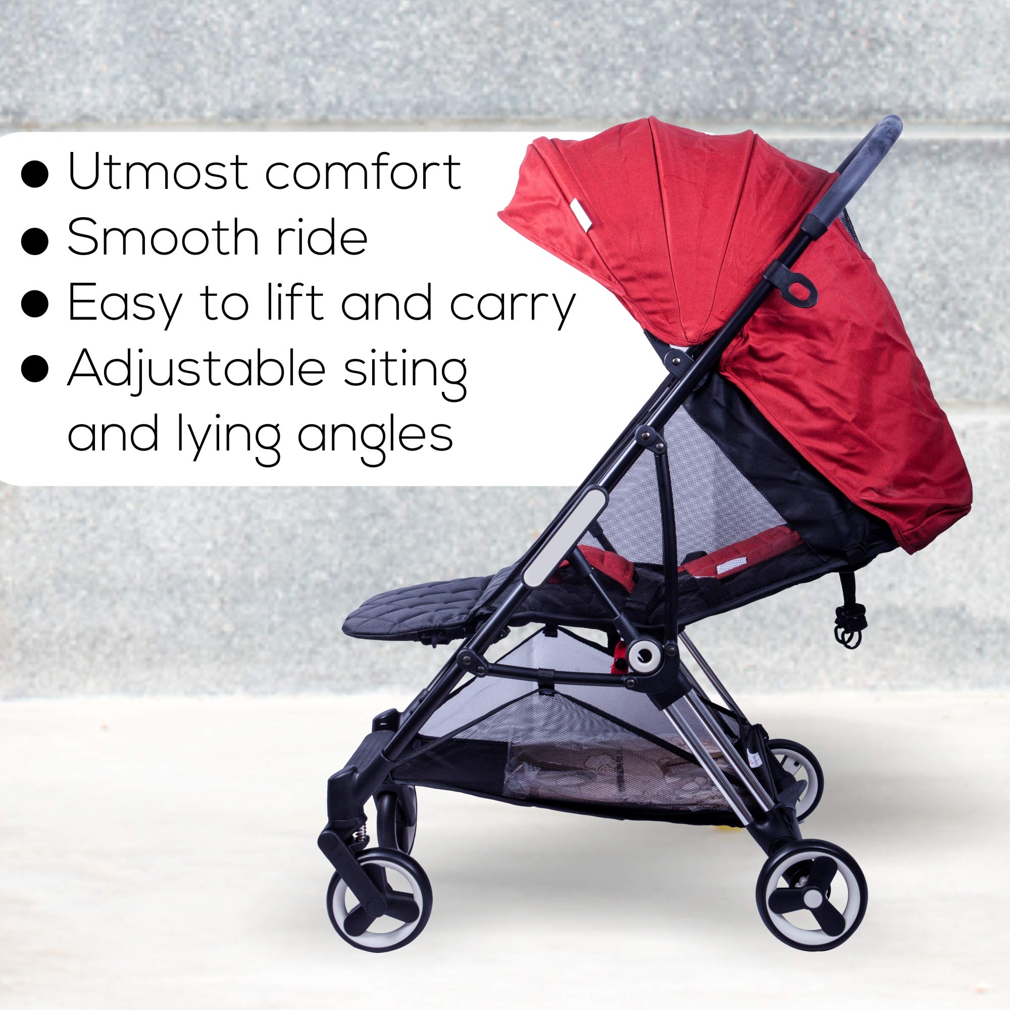 Tector Annie Baby One-Click-Fold Baby Stroller / Buggy (Red) - Pouch Series 2