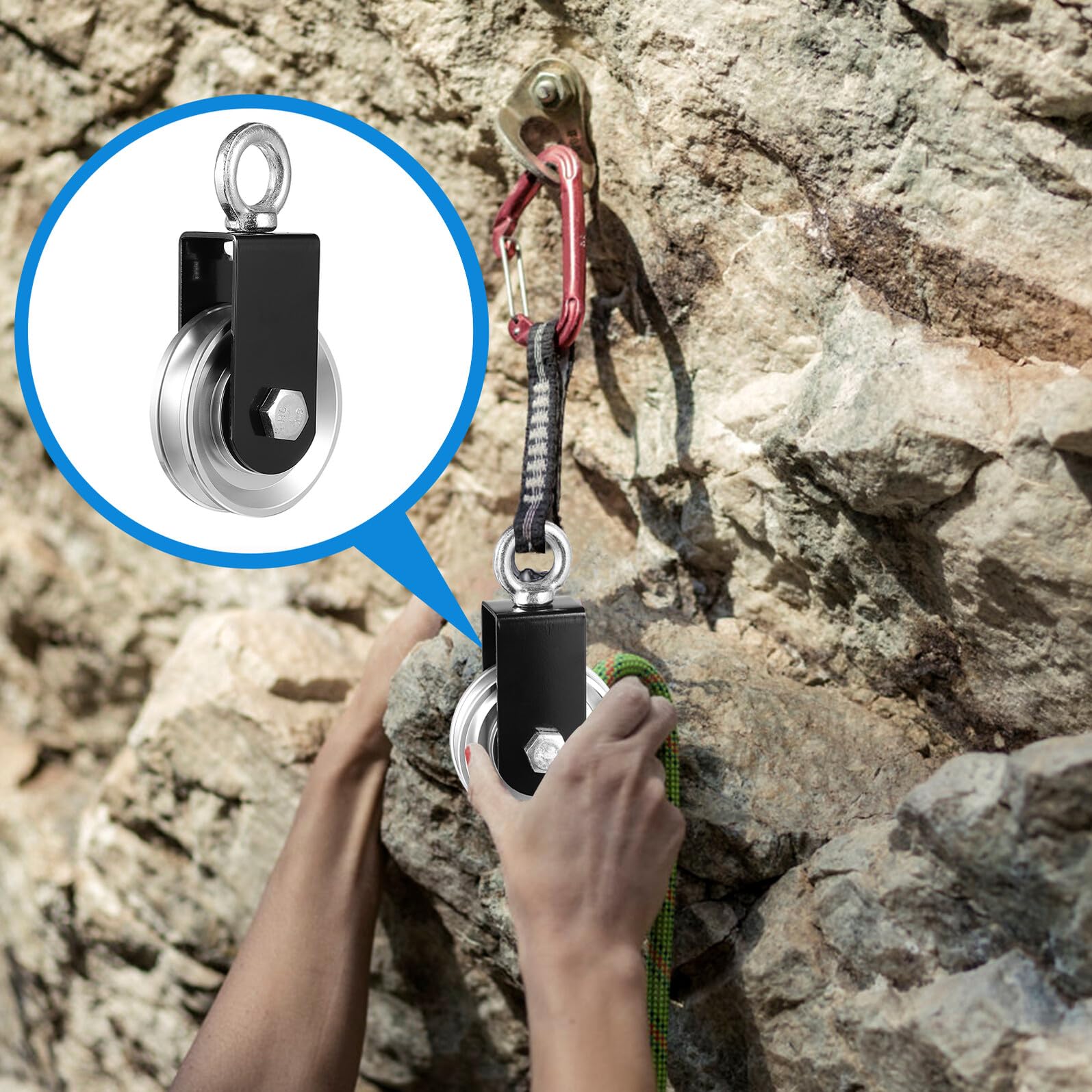 Gatuida 1pezzi Ruota Girevole Scanalatura in Inossidabile Puleggia di Sollevamento Cuscinetto per Allenamento Fitness Attrezzatura da Palestra per Sollevamento Pesi