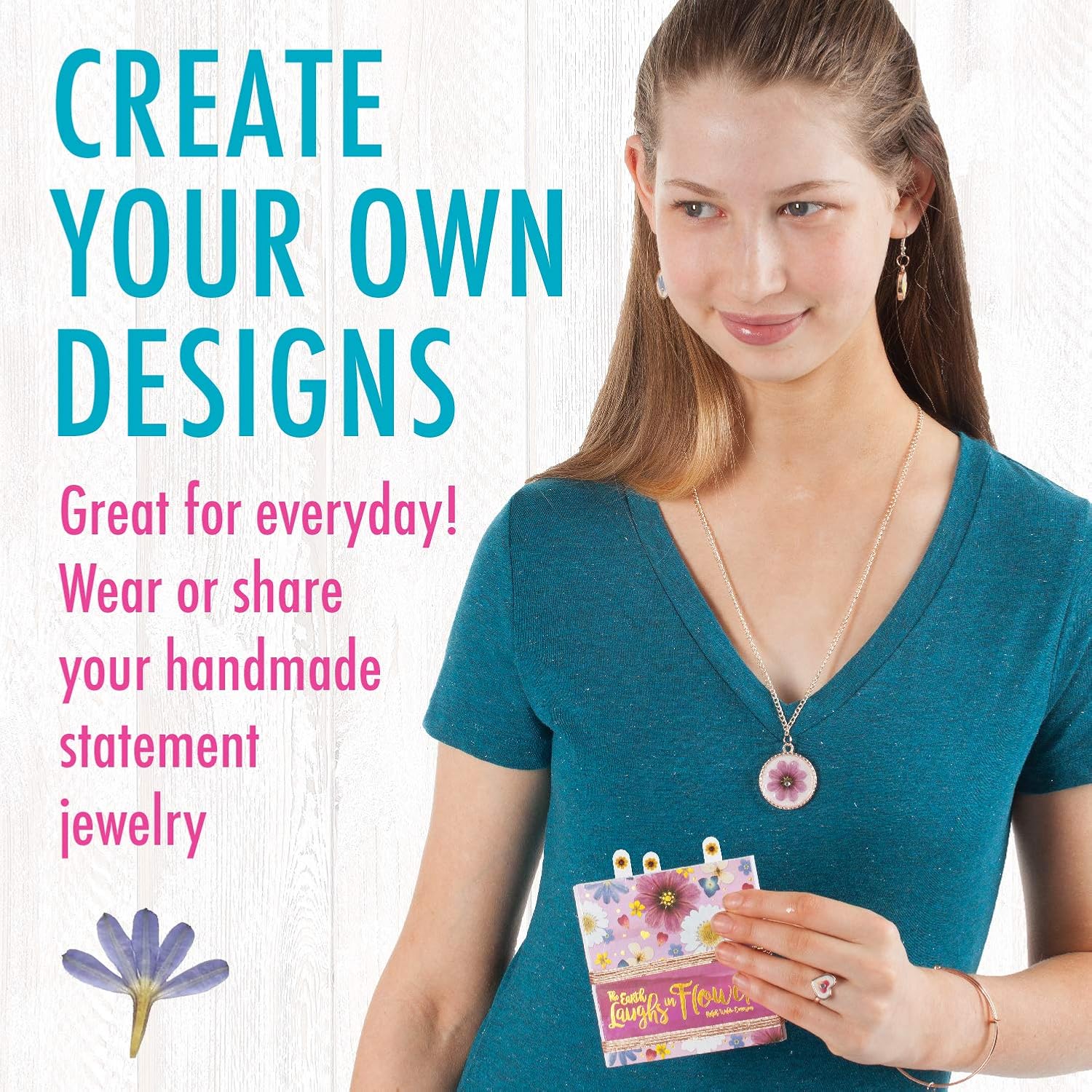 Craftivity Pressed Flower Jewelry Making Kit - Create 7 Pressed Flower Jewelry Accessories : Toys & Games