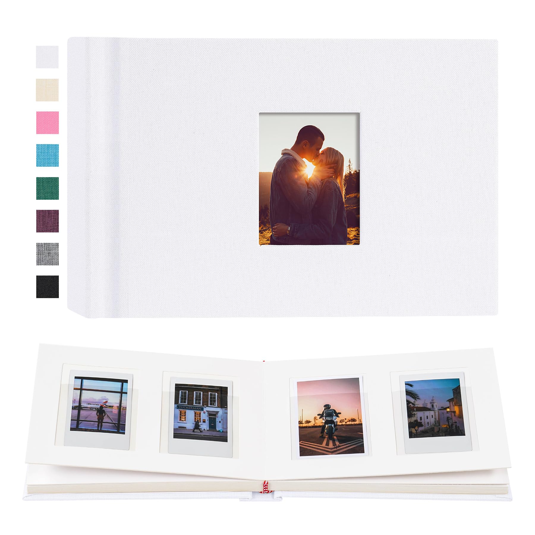 Rseozr Instax Mini Photo Album with Writing Space, 56 Pockets, White
