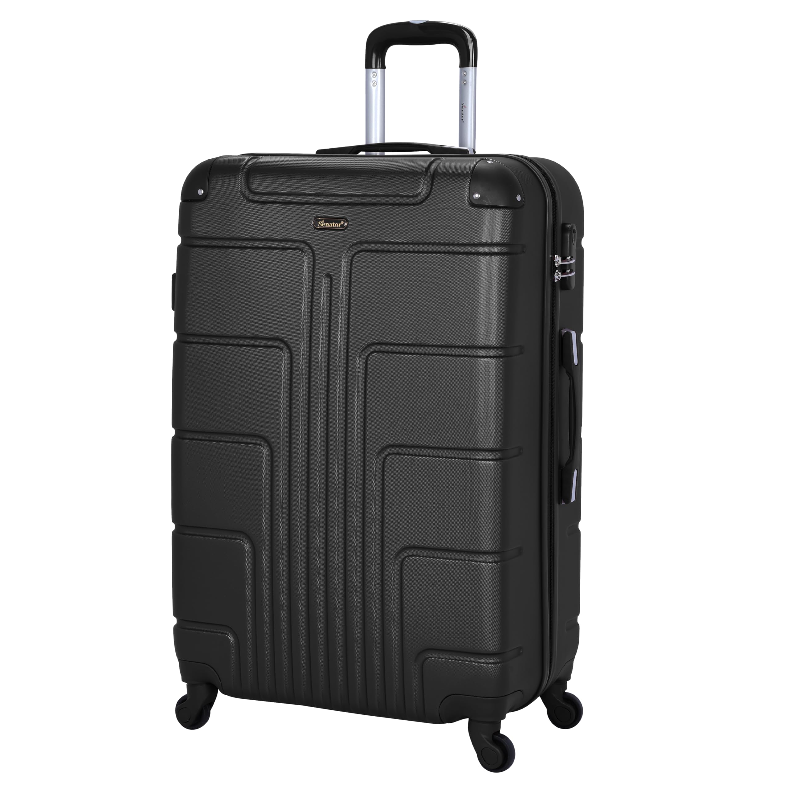 Lightweight Checked Bag- Durable Hard Shell Luggage 28 Inches Suit Case for Travel A1012 | ABS Large Hard sided Luggage with Spinner Wheels 4 (Checked Luggage 28-Inch, Black)