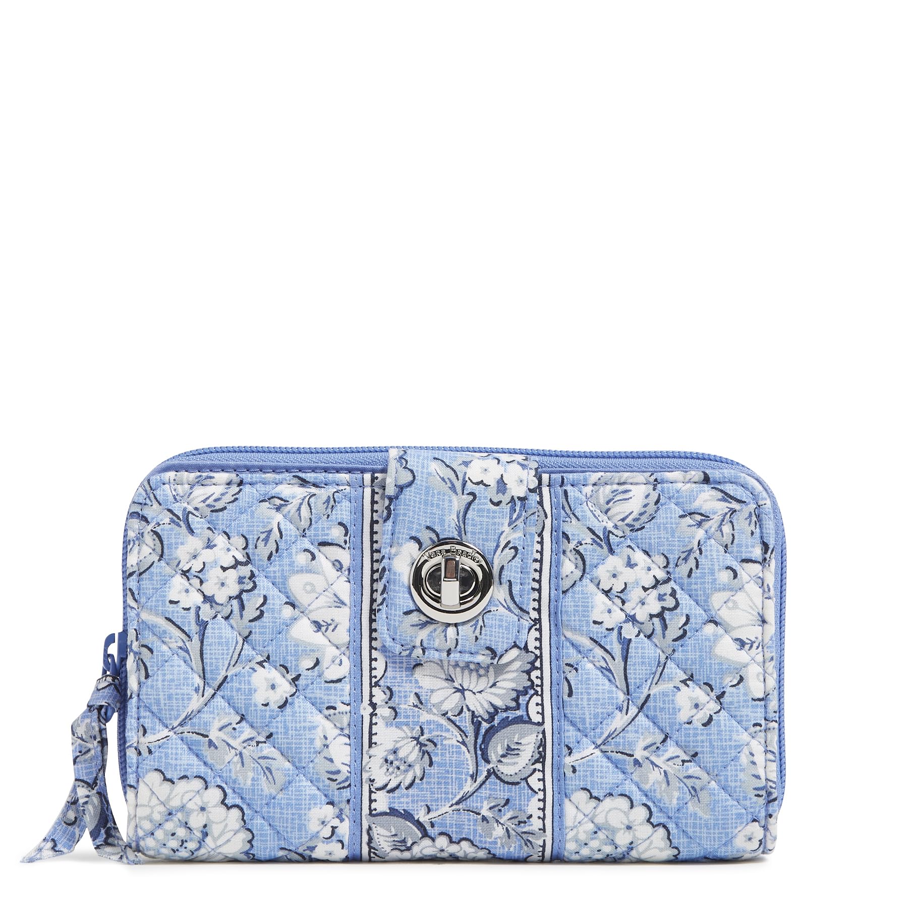 Cotton Turnlock Wallet With Rfid Protection, Sweet Garden Blue, One Size