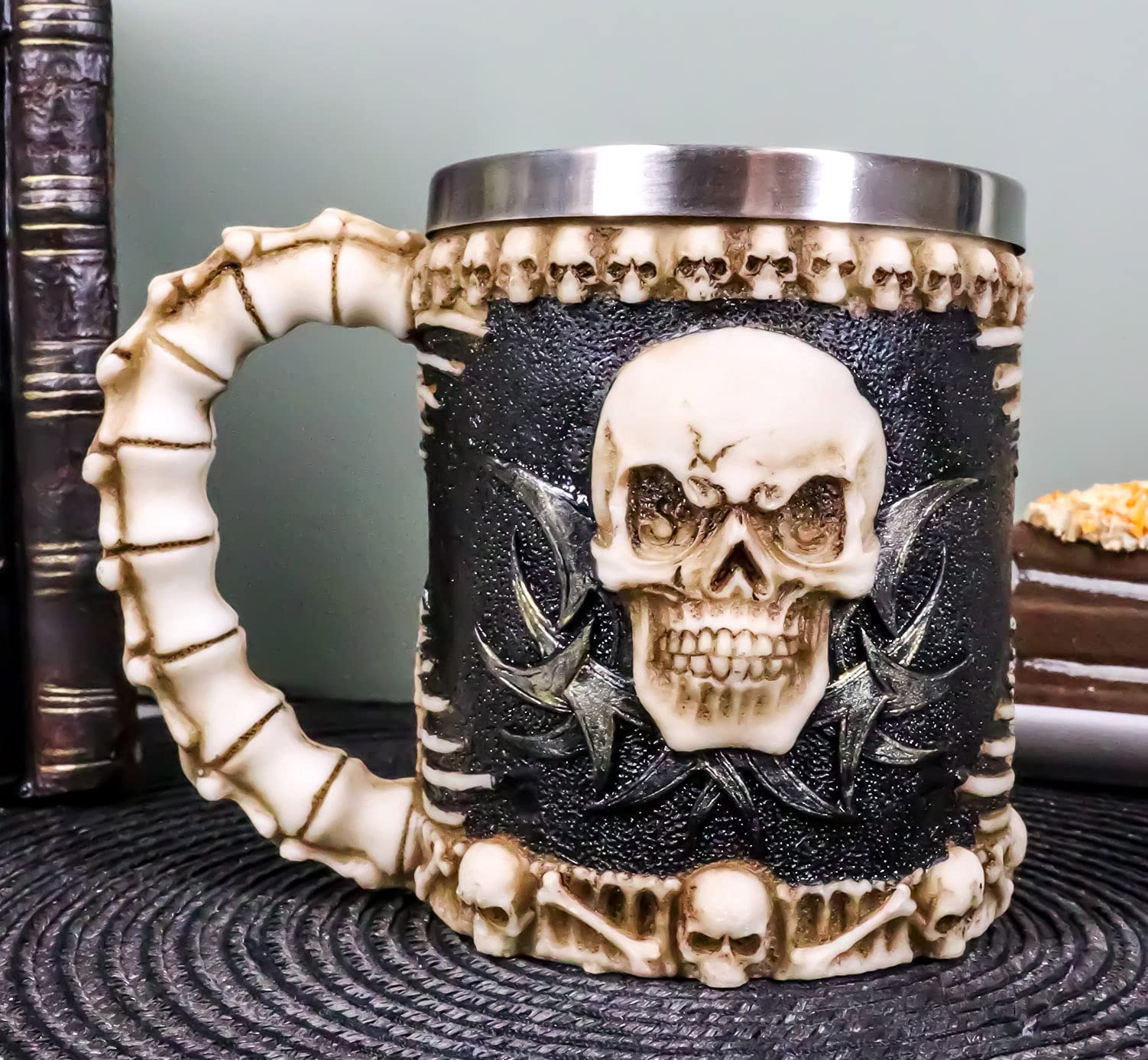 Amazon.com | Ebros Evil Grinning Tribal Skull Mug Beer Stein Tankard With  Skulls Skeletal Spine Bones Handle Coffee Cup 11 Ounces For Drinks Beverage  Holder Container: Beer Mugs & Steins