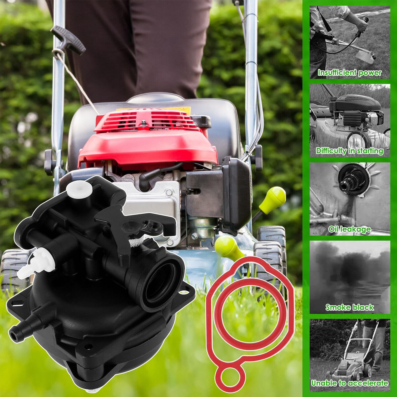 Carburatore Per Briggs & Stratton 300E/450E/500E - Kit Completo Con Filtro Aria E Candele, Sostituto 799583 - Foto 2