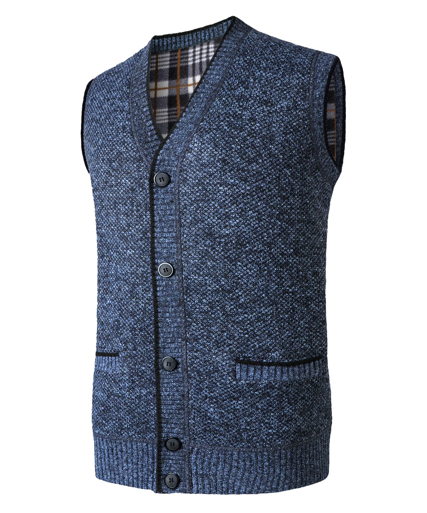 Chaleco de Punto para Hombre Cárdigan sin Mangas de Hombre Casuales Chaleco de Suéter Liso de Color Suéter de Punto Pullover Elegante