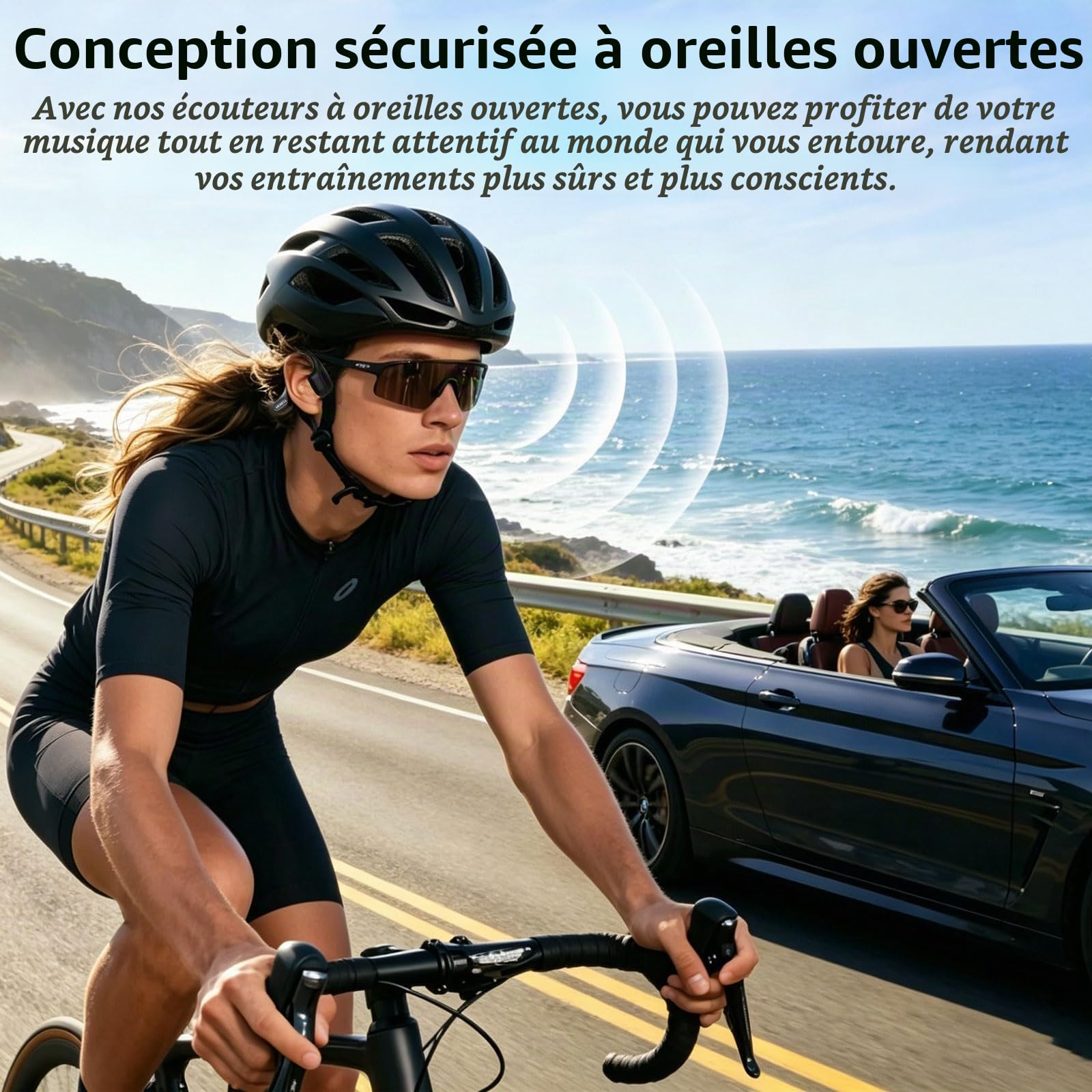 LOBKIN Casque Conduction Osseuse et Aérienne, IP68 Écouteur pour Natation, Casque sans Fil Ouverte Bluetooth 6.1, Réduction ENC et 32 Go MP3, pour la Natation, Le Sport et Le Fitness | Hybride Osseuse+Aérienne pour Son Immersif. ENC Réduit Bruit pour Appe