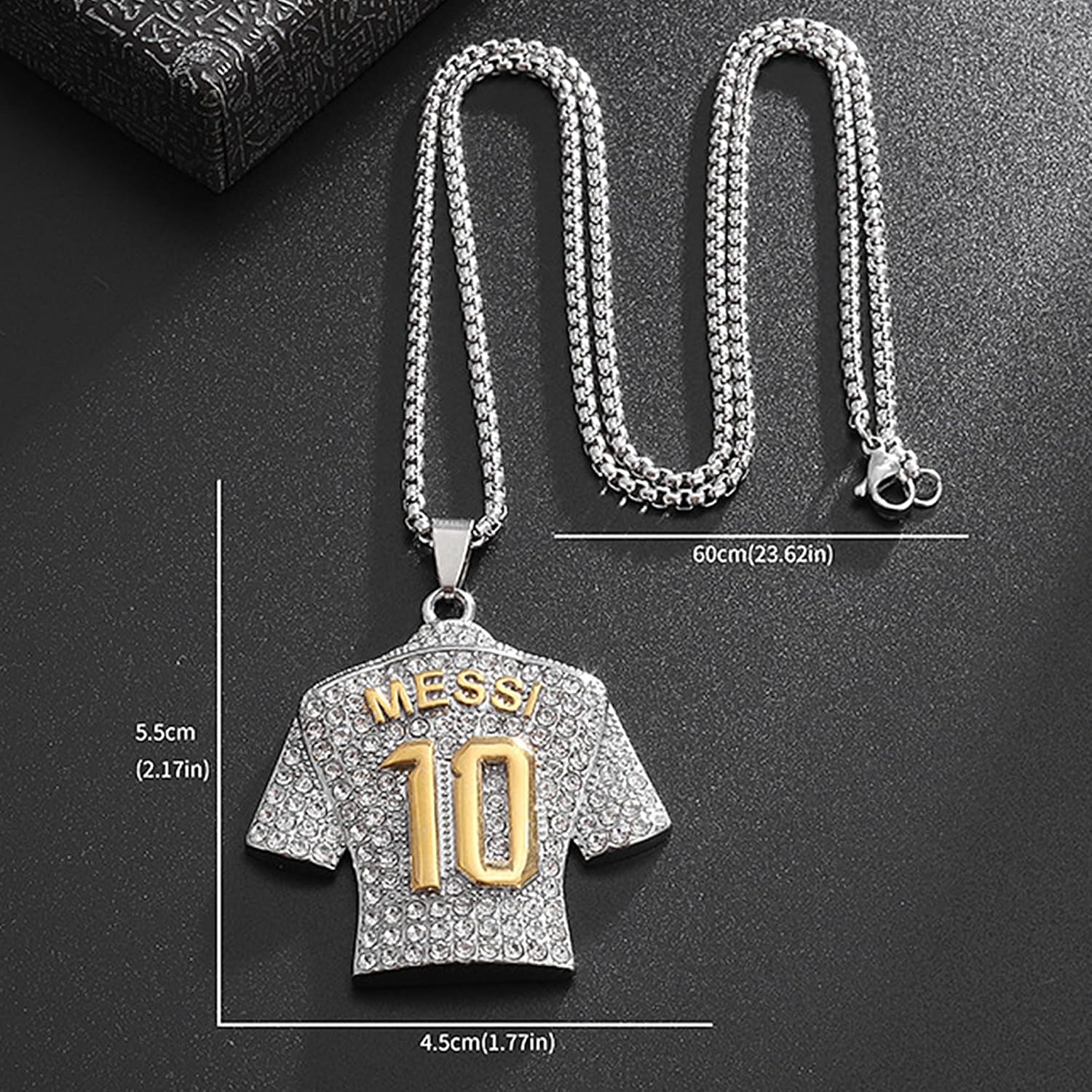 HAILIWE Soccer Jersey 10 Necklace, Number 10 Soccer Jersey Pendant Necklace, Football Gifts for Miami Fans - Image 6