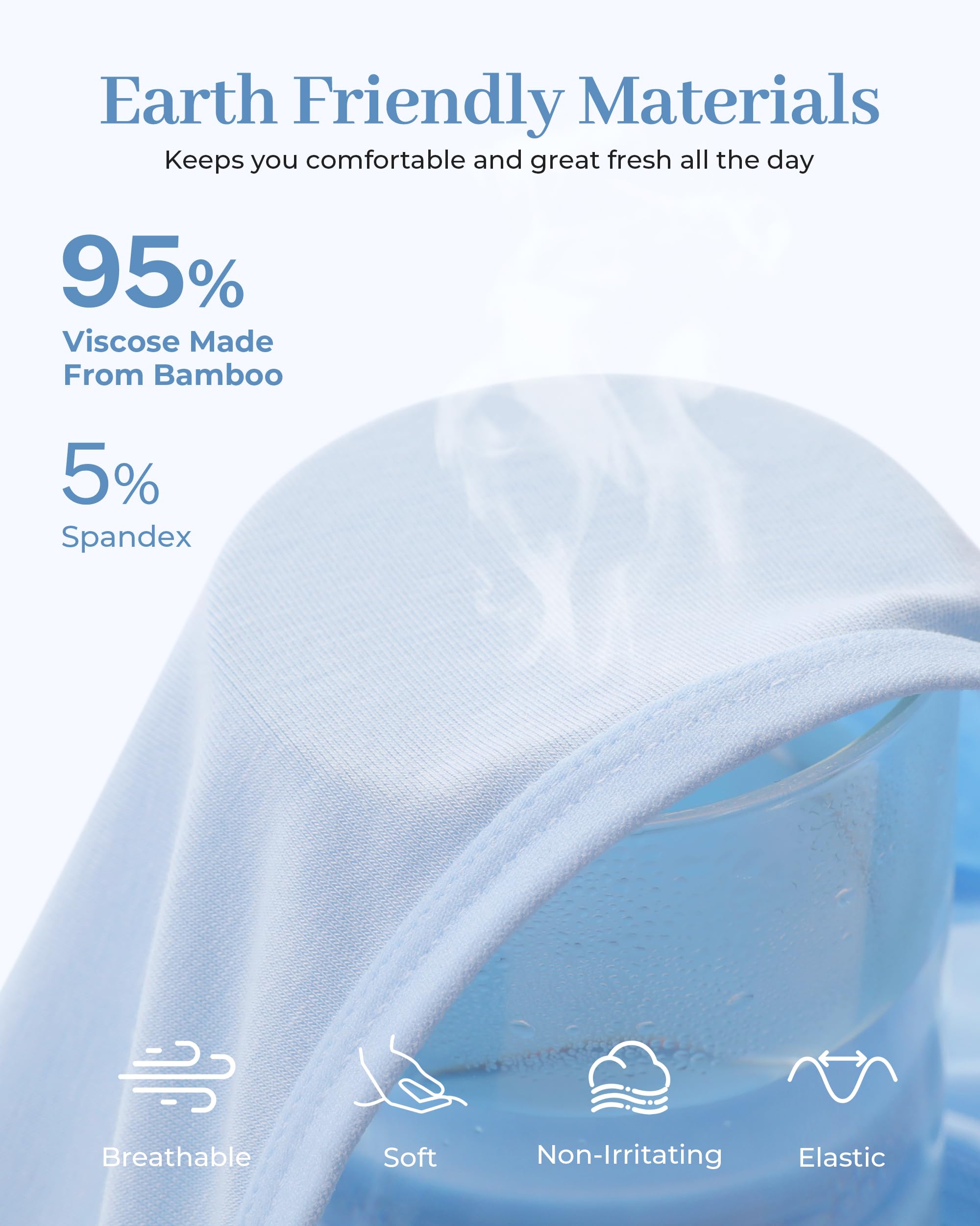 BAMBOO COOL Ropa interior para mujer, transpirable, absorbe la humedad, bragas hipster para mujer, paquete de 5