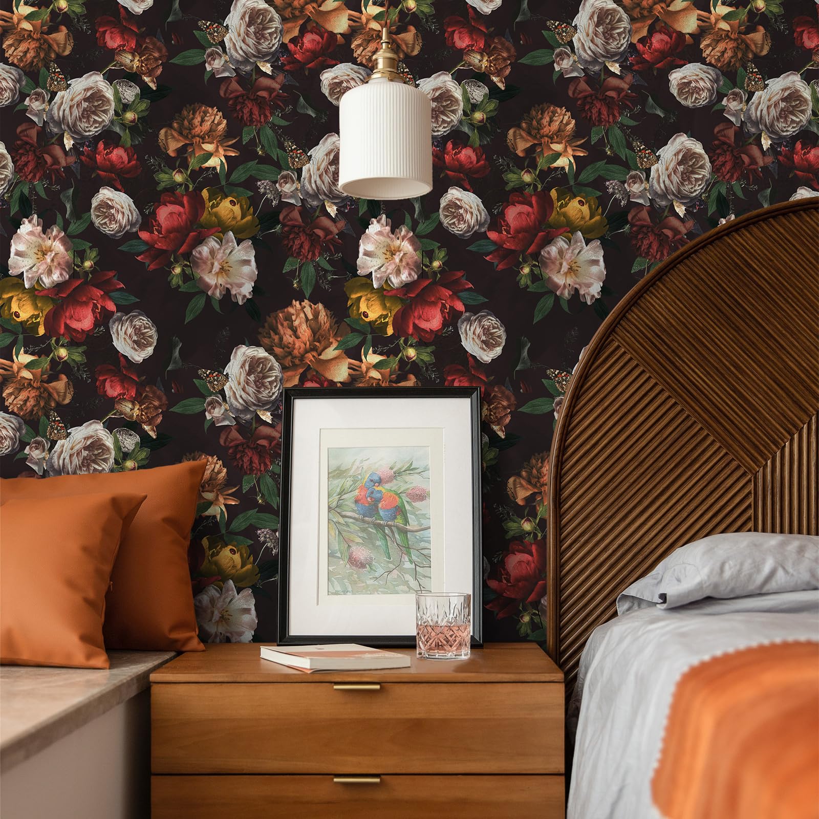 VEELIKE Moody Rose Peony Floral Wall Mural - Image 4