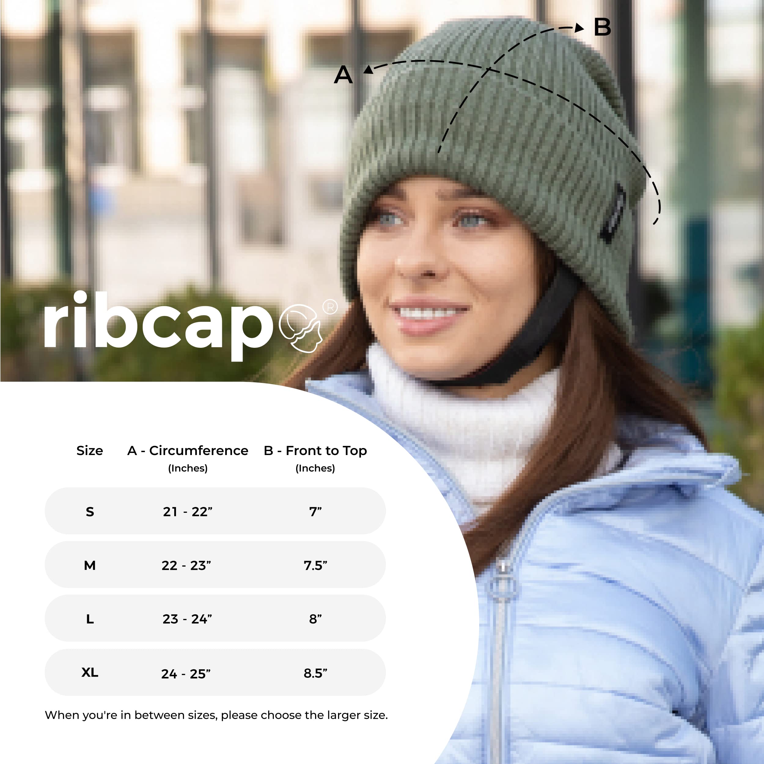 Mütze Patent - Rippstrick Mütze mit Umschlag - in Runden stricken
