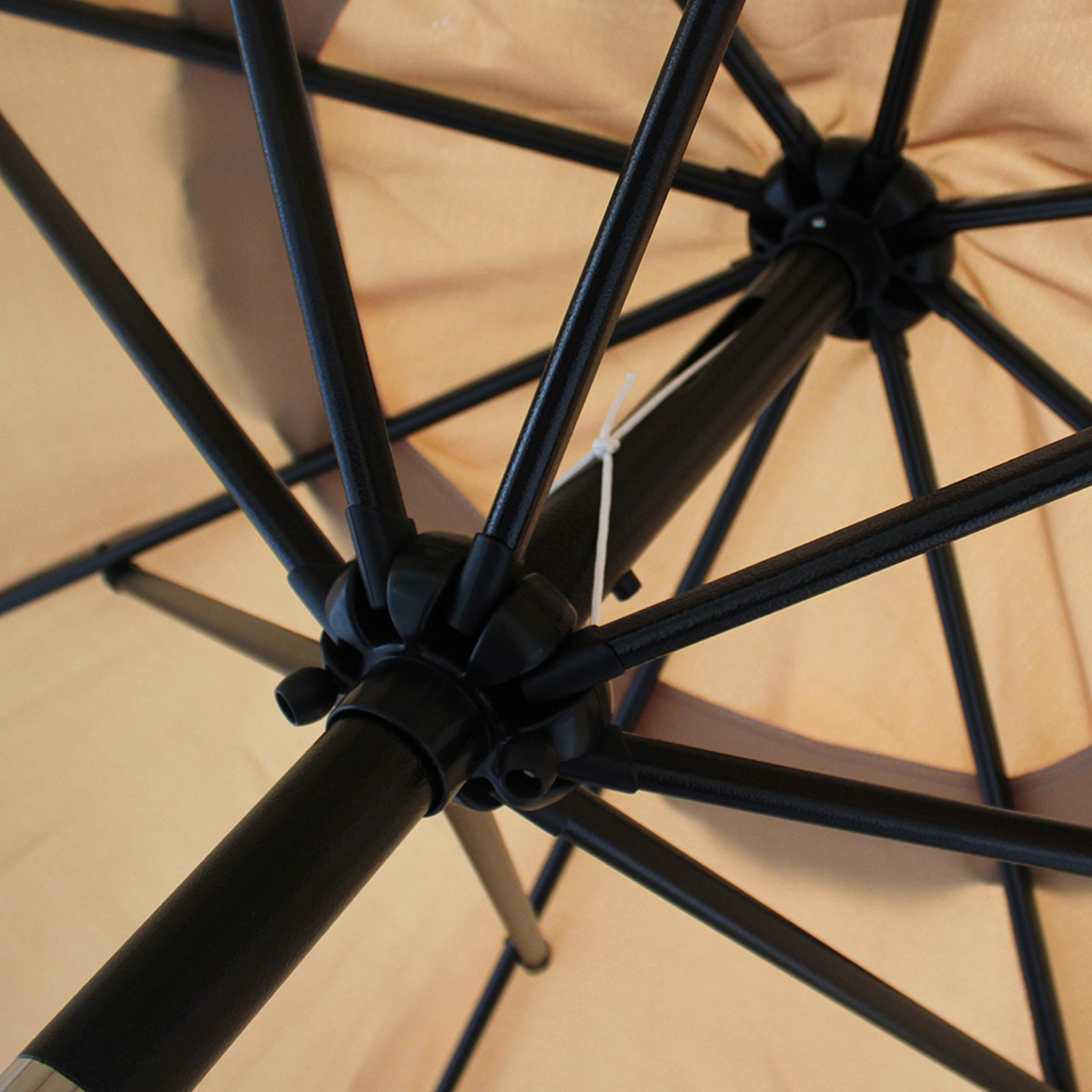 Amazon Com Blissun 9 Outdoor Market Patio Umbrella With Push Button Tilt And Crank 8 Ribs Tan Garden Outdoor