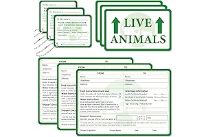 Durable Live Animal Travel Crate Warning Stickers