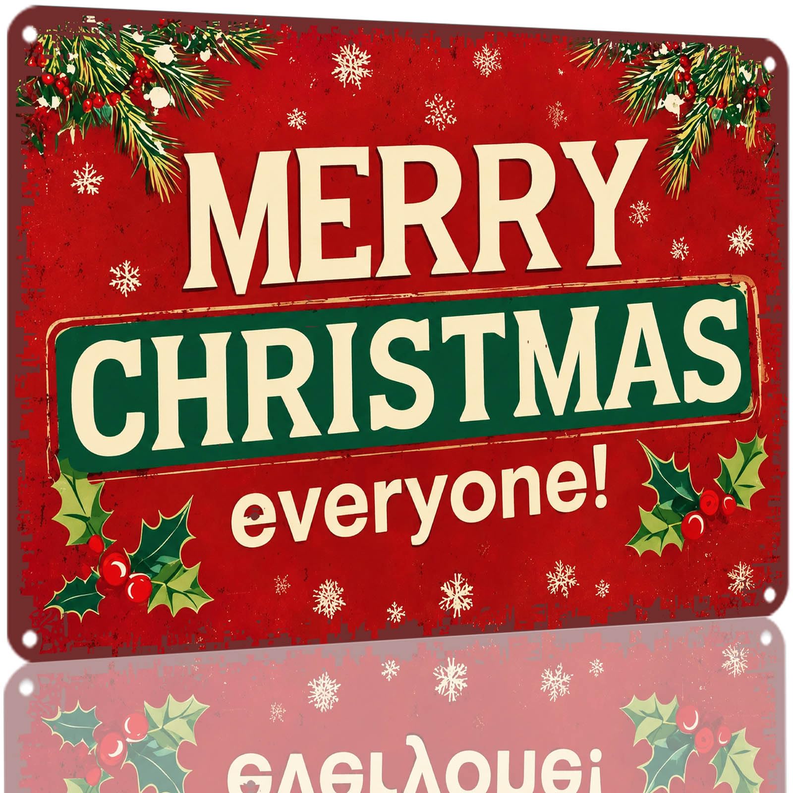 Kwqdozf As Pic Merry Christmas Vintage Metal Tin Sign 8X12 Inch Aluminum Christmas Decorat