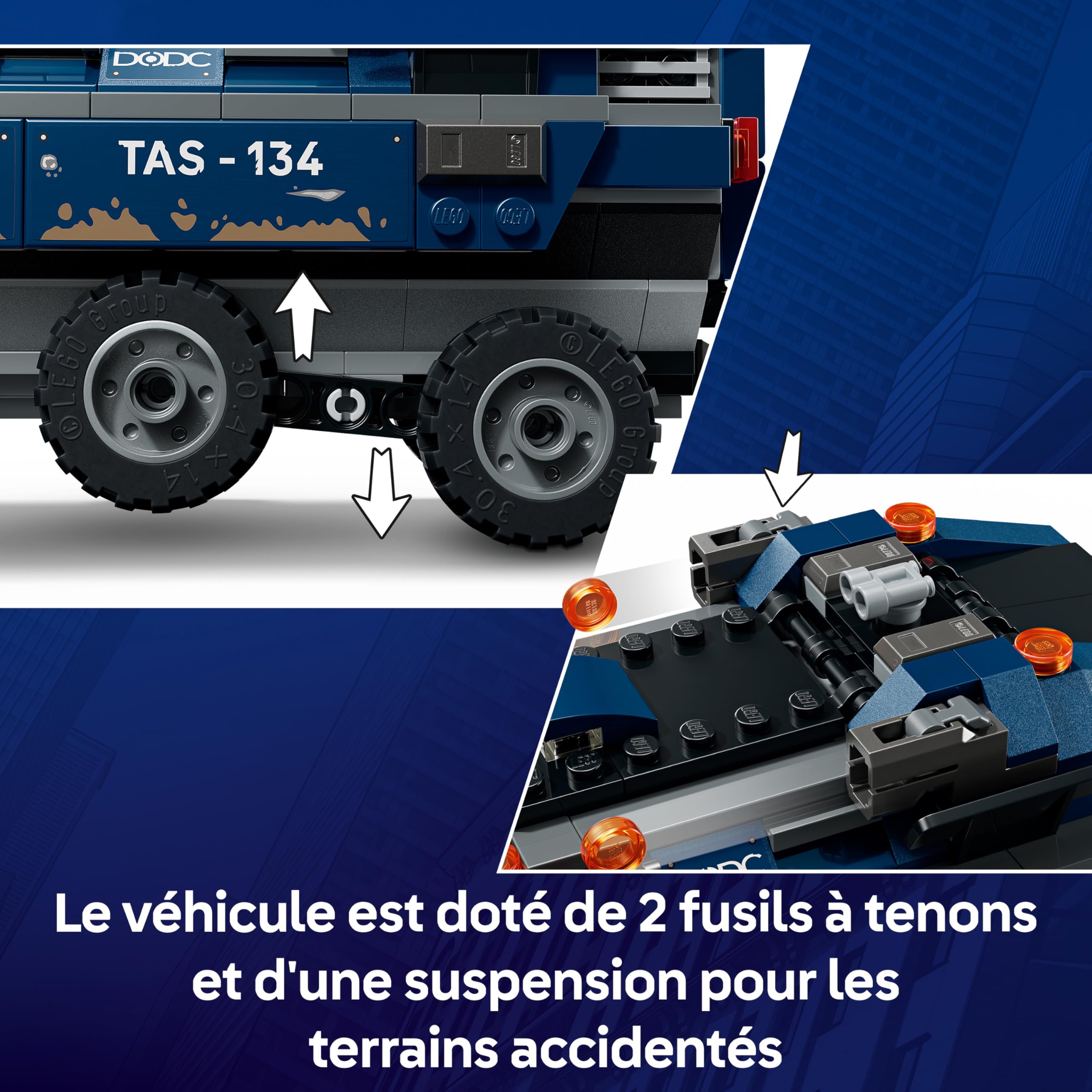 LEGO ǀ Marvel La Poursuite en Prison Mobile de Spider-Man - Jouet Super-Héros avec Voiture Blindée & 4 Minifigurines Dont Tombstone & Tarantula - Cadeau pour Garçon dès 8 Ans ou Fan du Film 76349