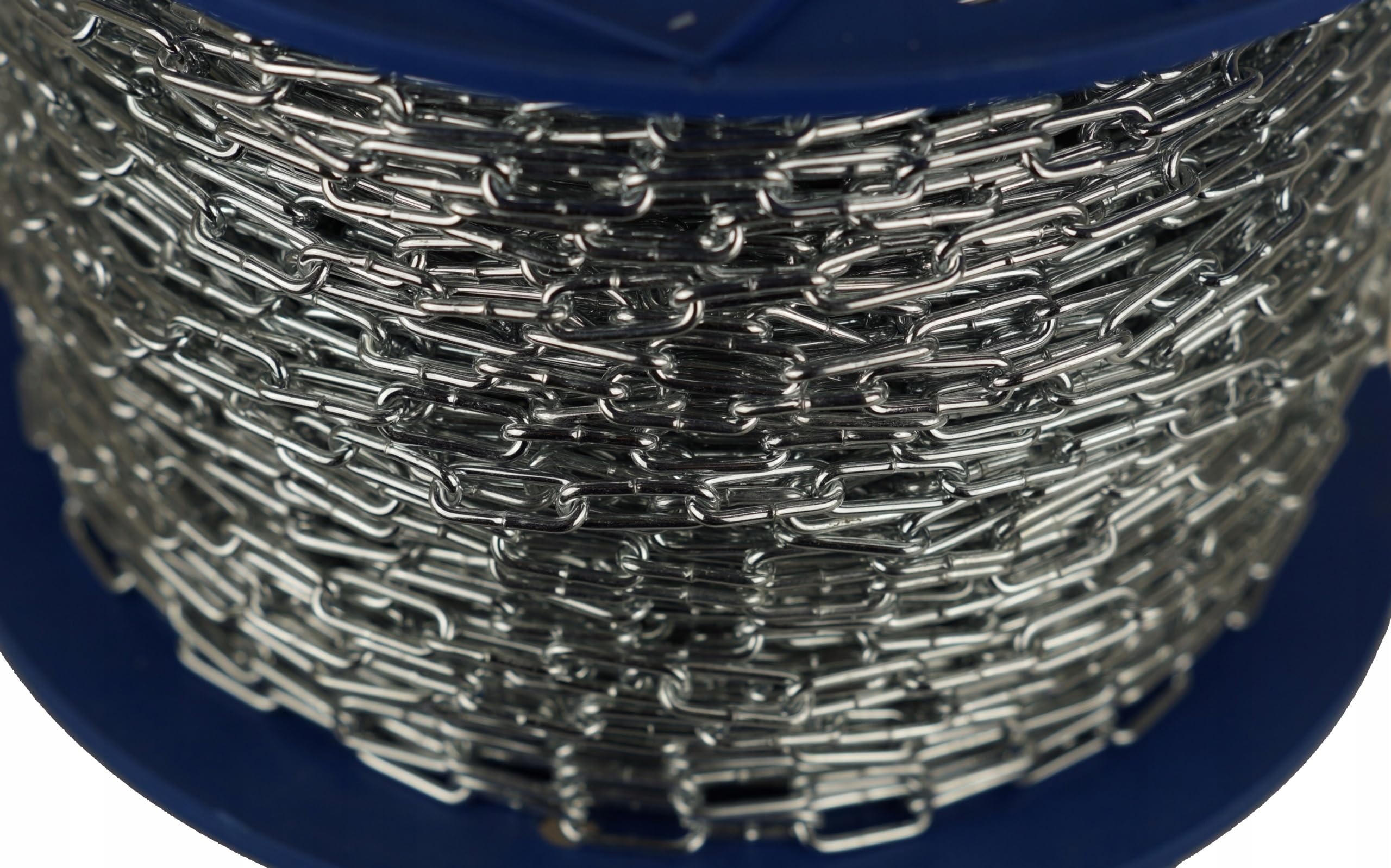 Catena in acciaio inox 2 mm x 110 m, maglie zincate, maglie corte e saldate lateralmente, robusta catena in acciaio per edilizia, industria, giardino e agricoltura