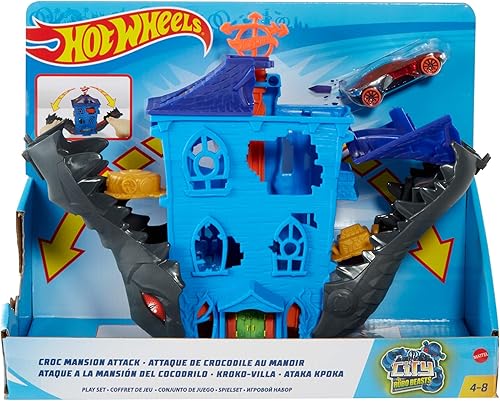 Miniatura 6 de Hot Wheels Croc Mansion Attack set de juego Multi GJK91